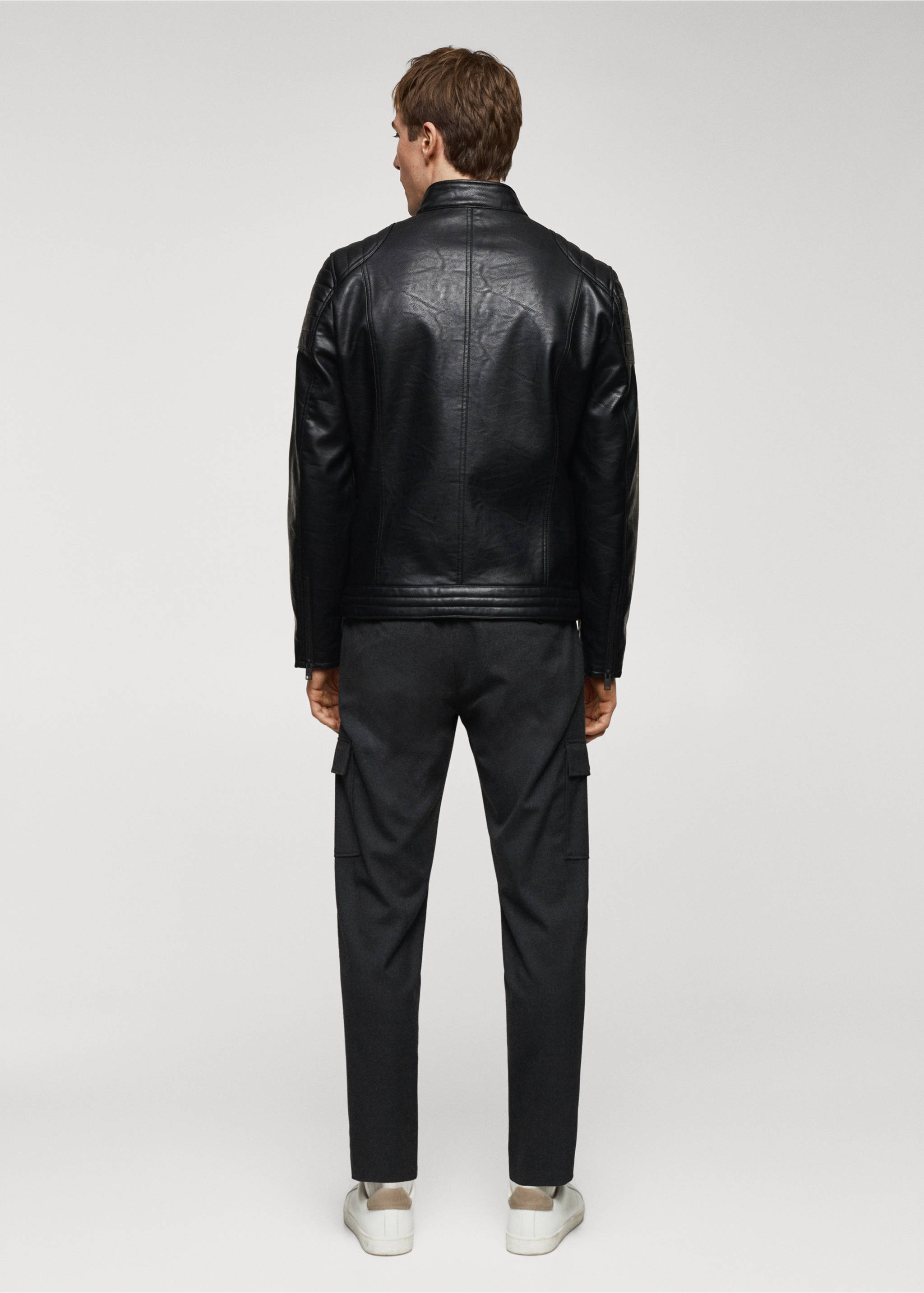 Nappa faux-leather jacket - Reverse of the article, Black. Ref: 67010623-00.