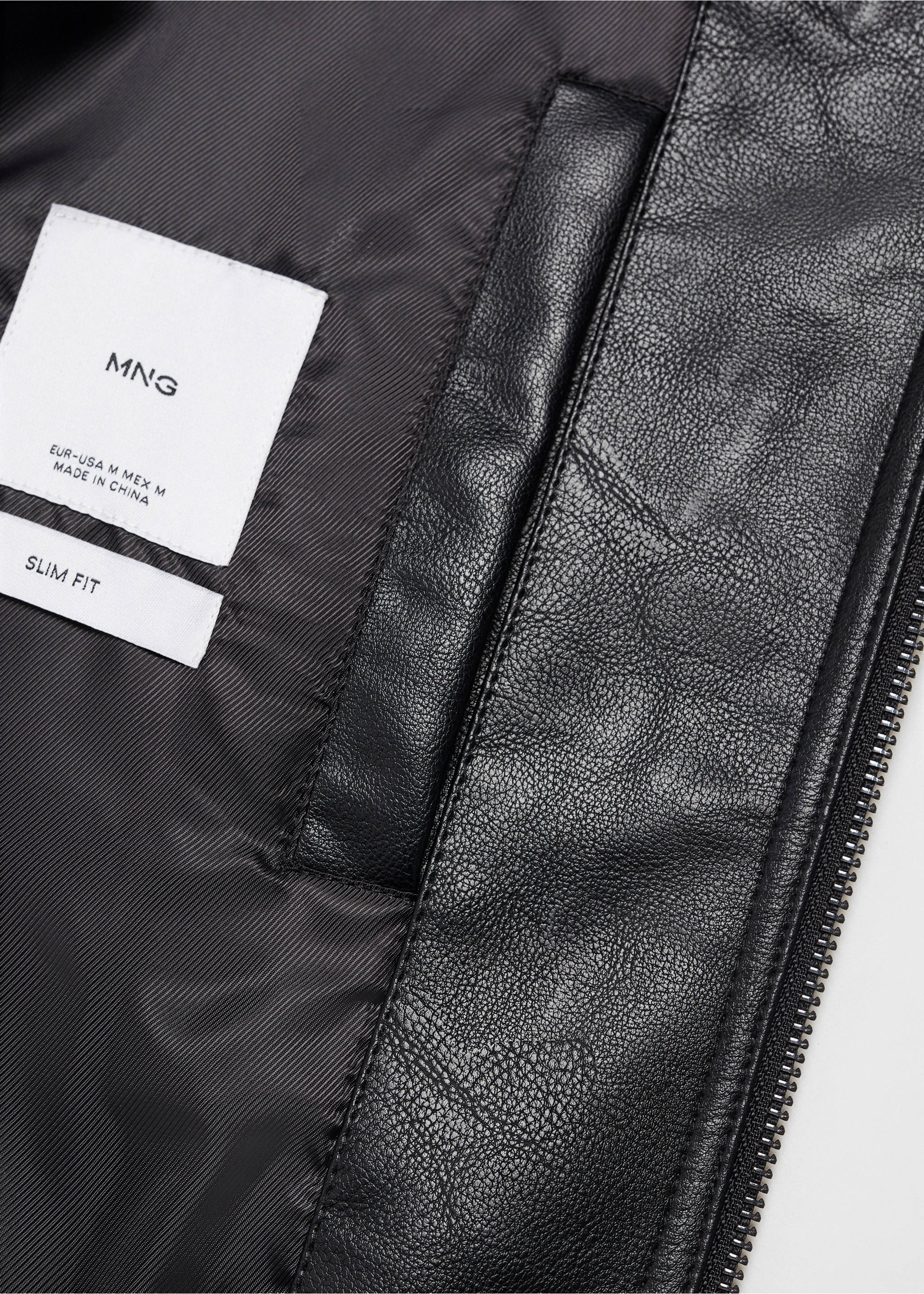 Nappa faux-leather jacket - Details of the article 8, Black. Ref: 67010623-00.