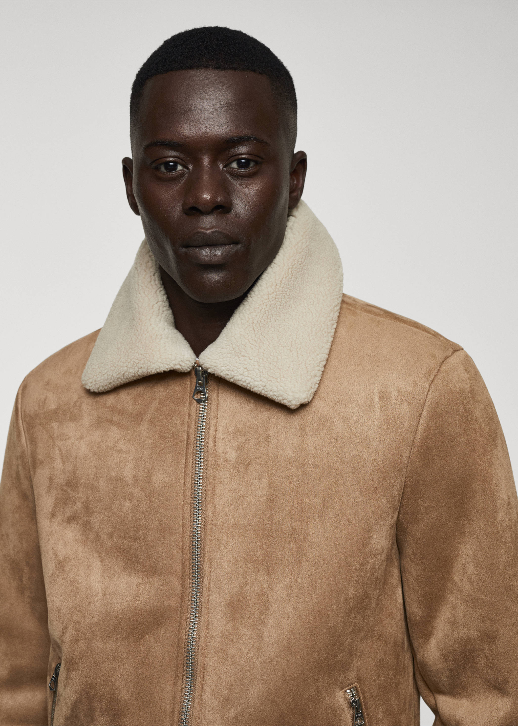 Double-sided fleece jacket - Details of the article 1, Sand. Ref: 67010624-00.