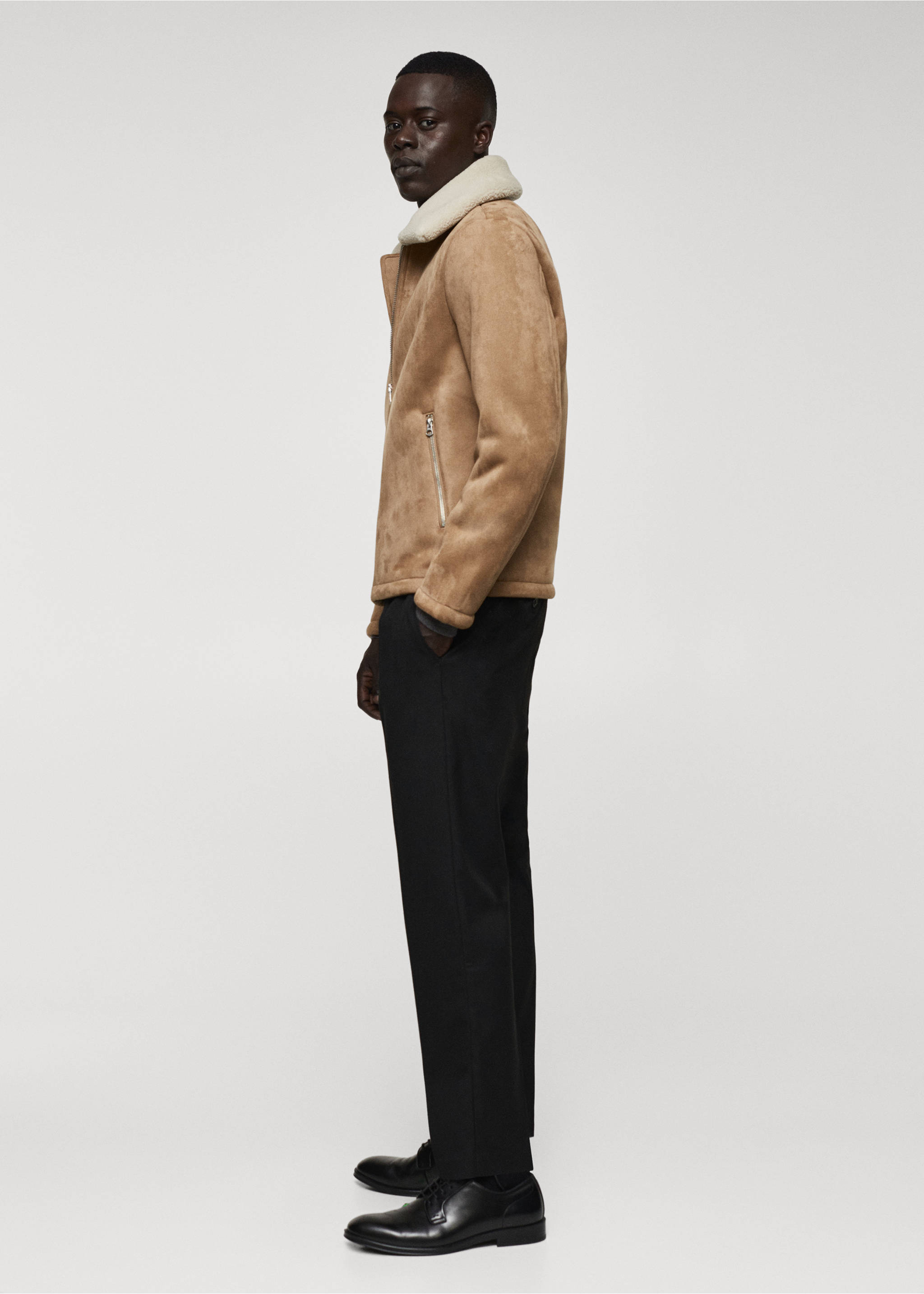 Double-sided fleece jacket - Details of the article 2, Sand. Ref: 67010624-00.