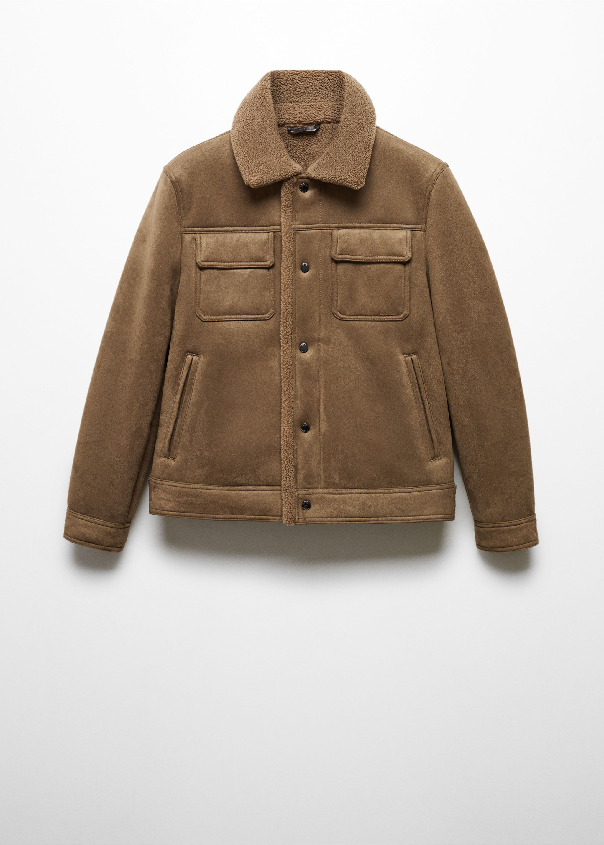 Suede-effect jacket with pockets - Men | MANGO OUTLET USA