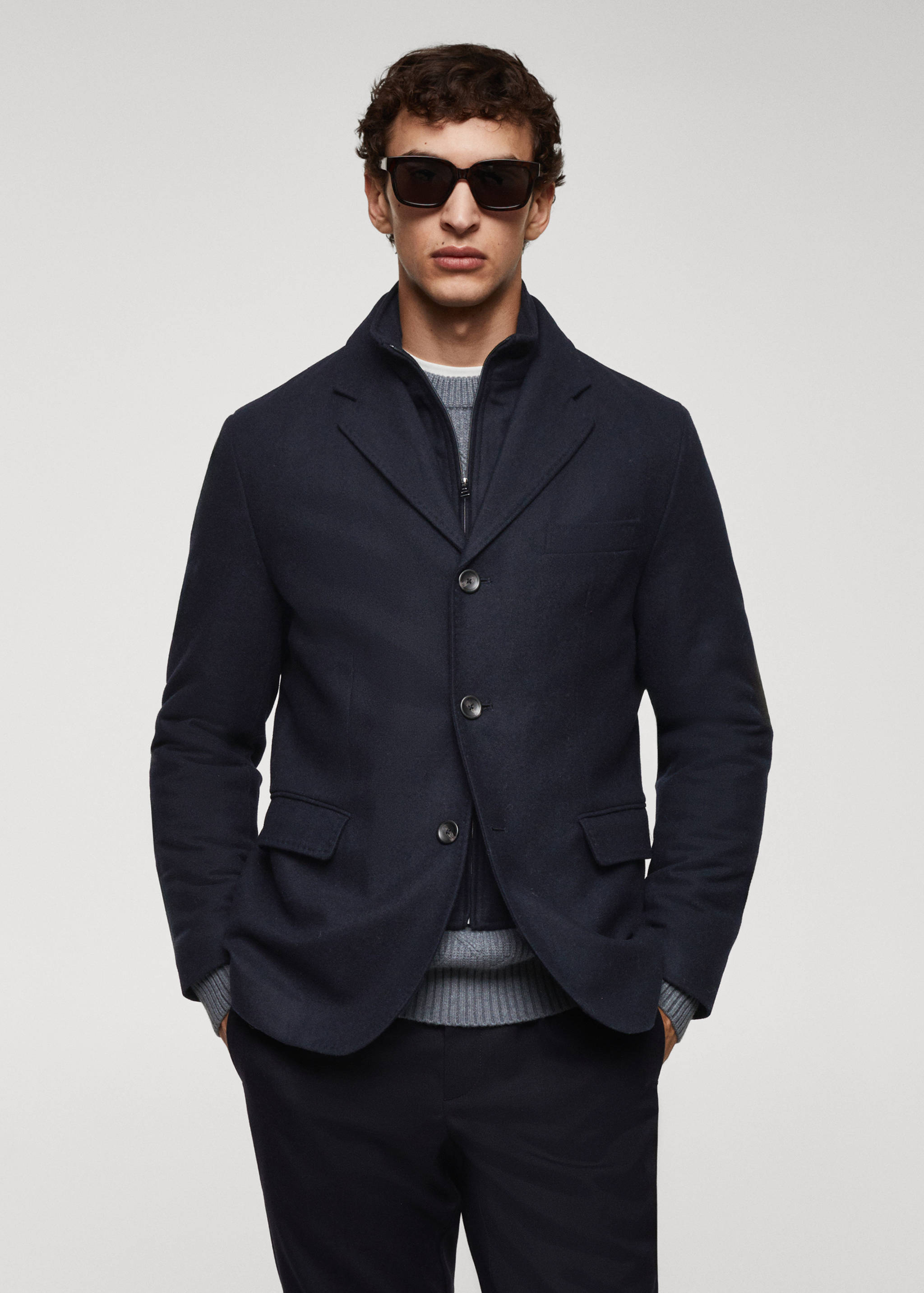 Gesteppter Wollblazer - Mittlere Ansicht