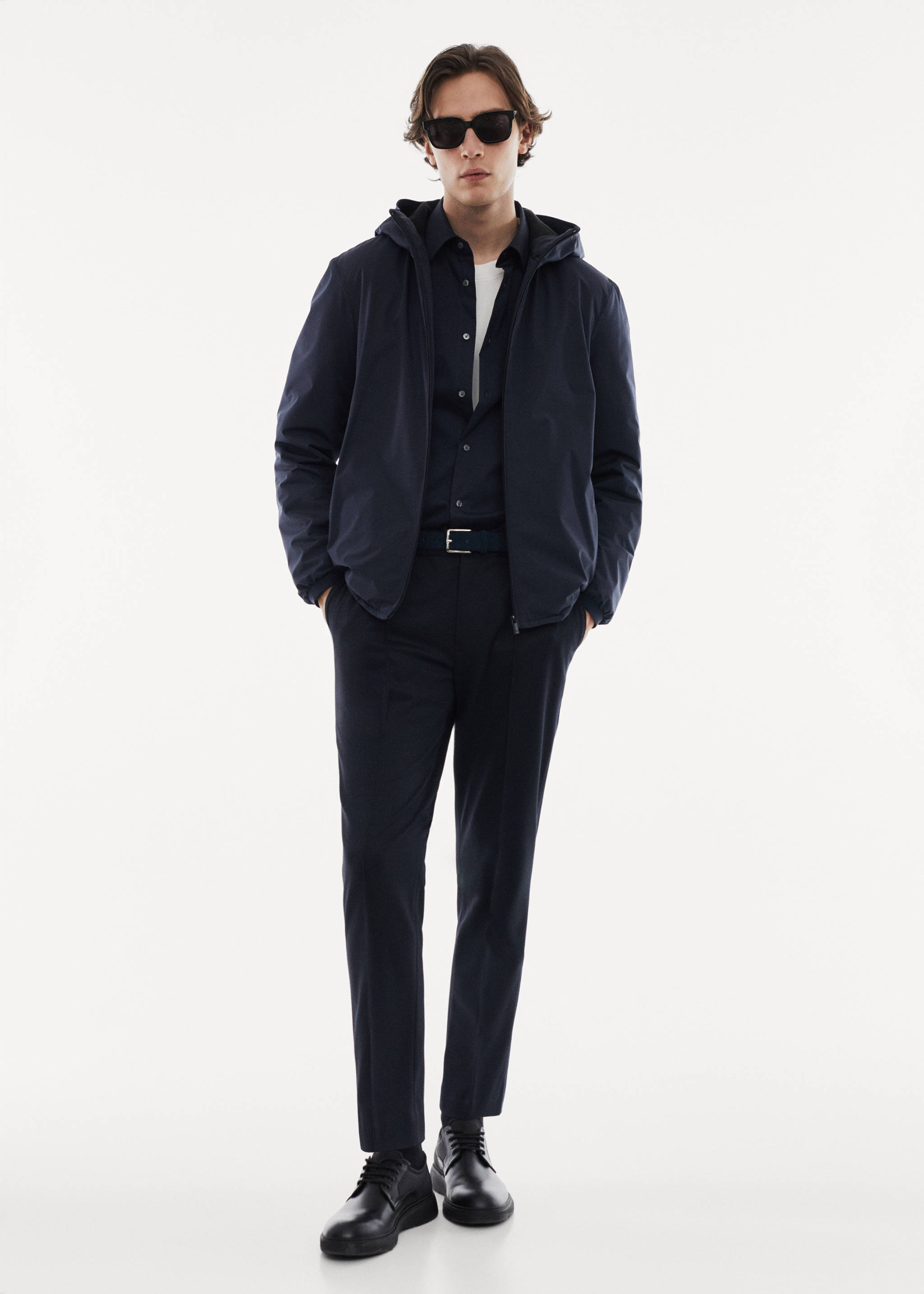 Water-repellent hooded quilted jacket - General plane