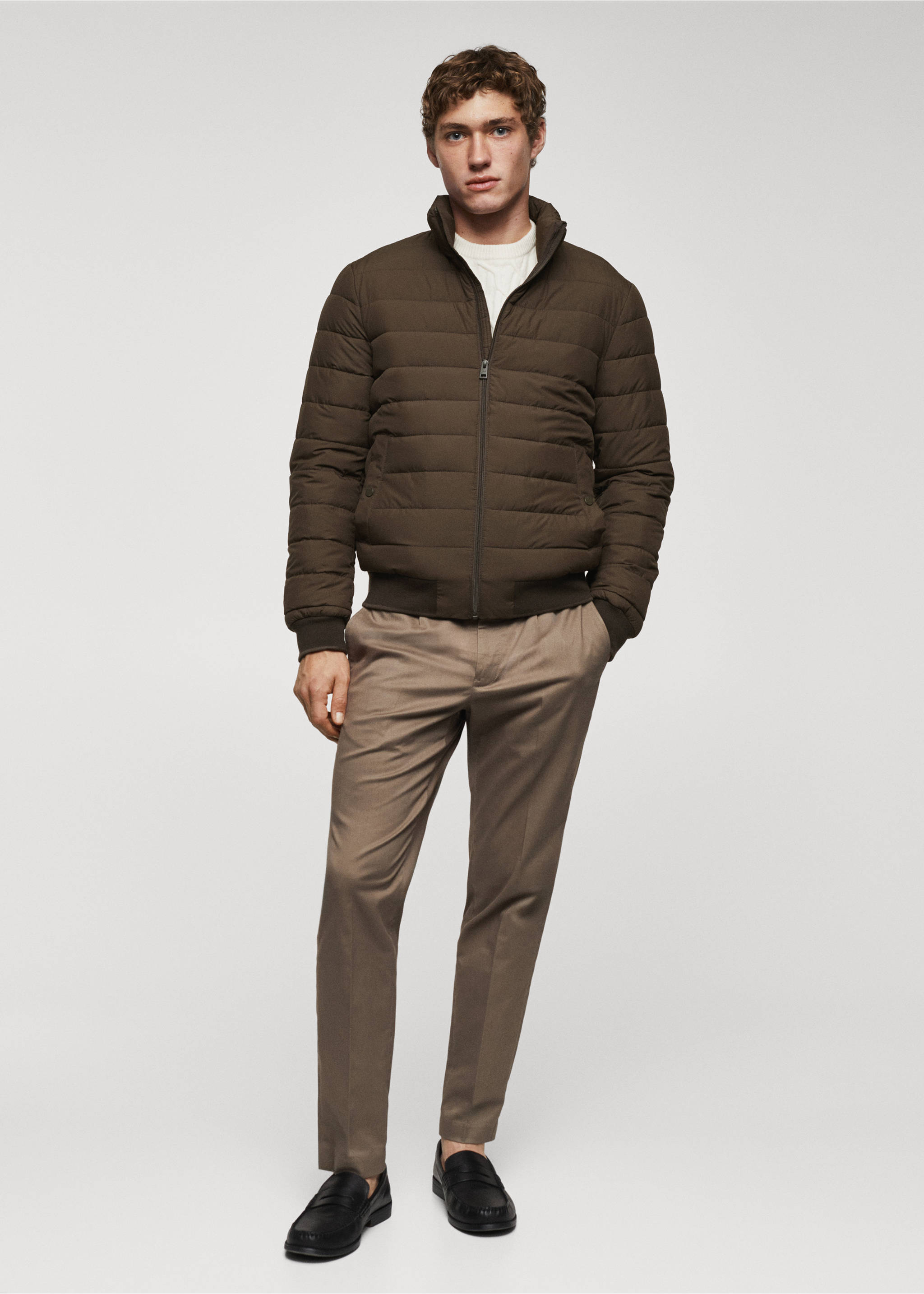 Ultra-lightweight water-repellent quilted anorak - General plane, Brown. Ref: 67010629-00.