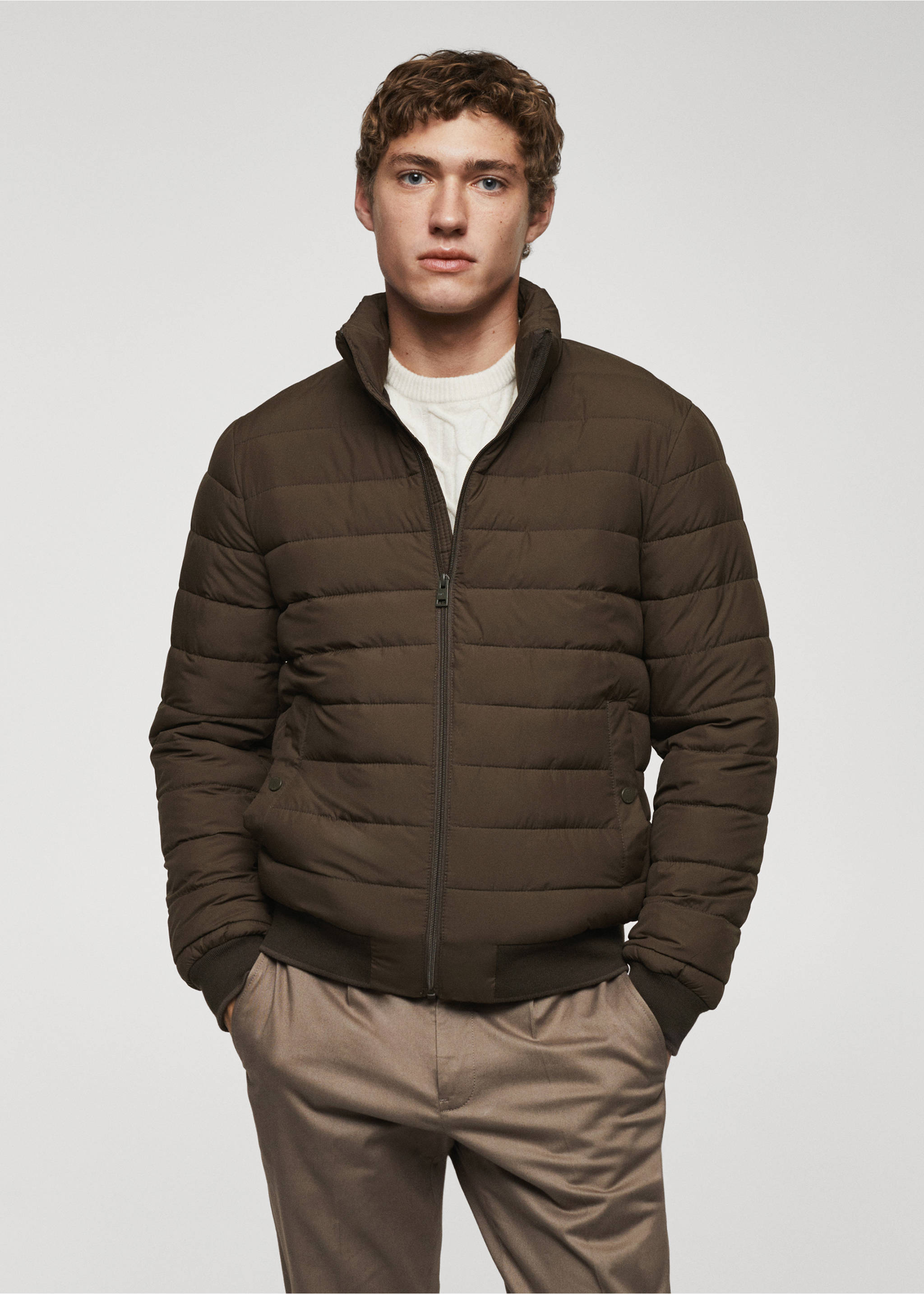 Ultra-lightweight water-repellent quilted anorak - Medium plane, Brown. Ref: 67010629-00.