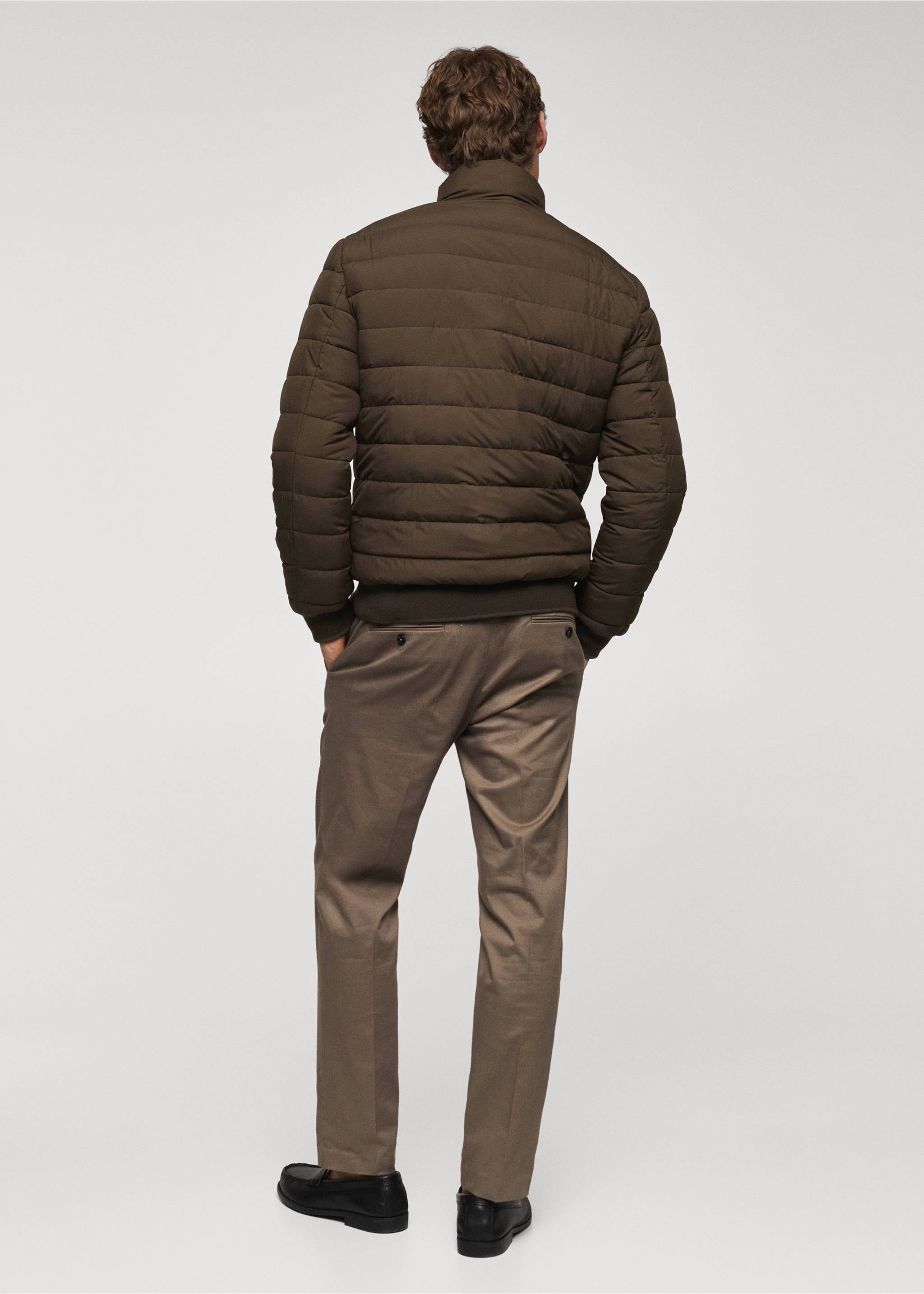 Ultra-lightweight water-repellent quilted anorak - Reverse of the article, Brown. Ref: 67010629-00.