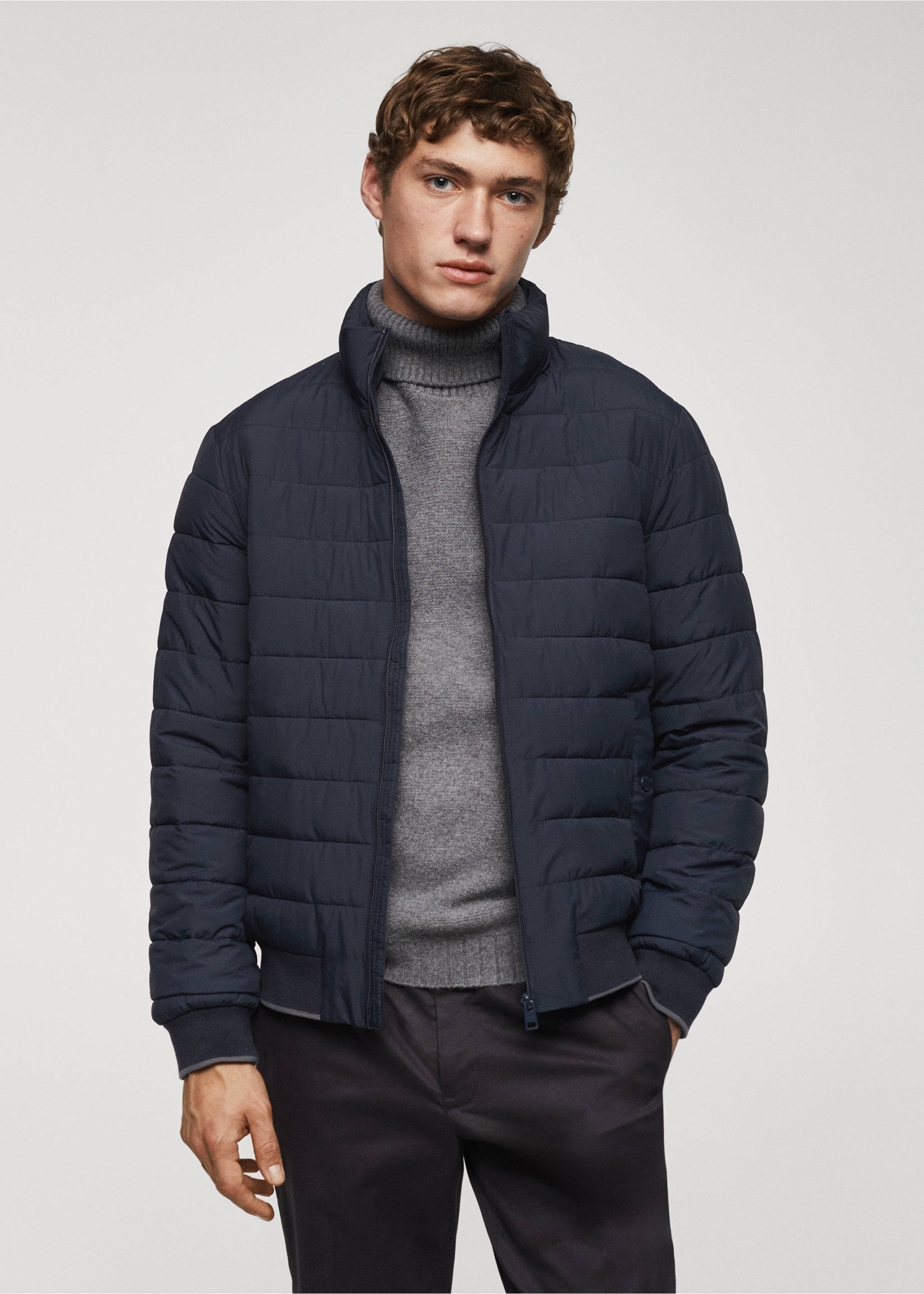 Anorak acolchada ultra ligera water-repellent - Plano medio, Azul marino. Ref: 67010629-00.