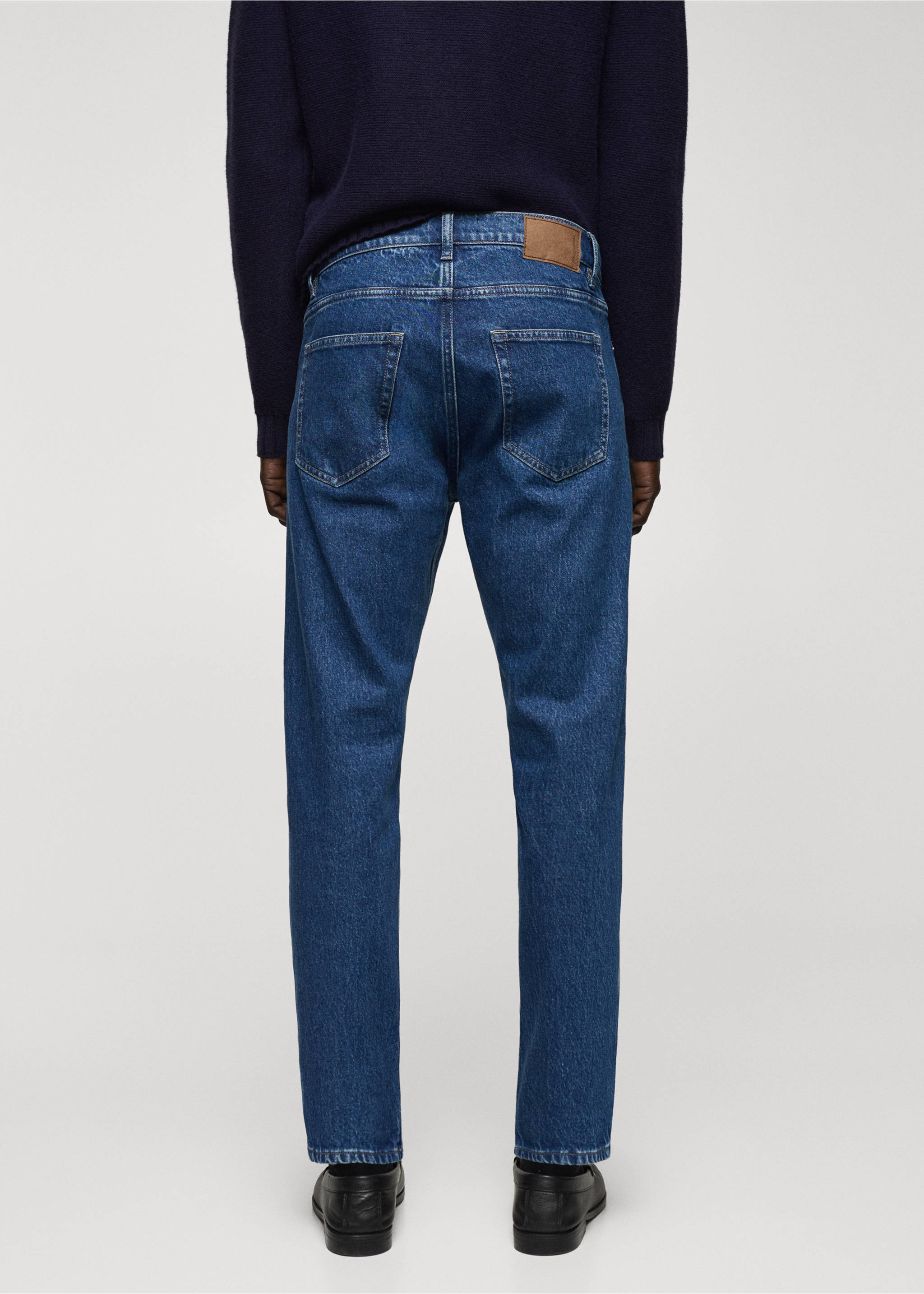Tapered-fit jeans - Reverse of the article, Dark Blue. Ref: 67010630-00.