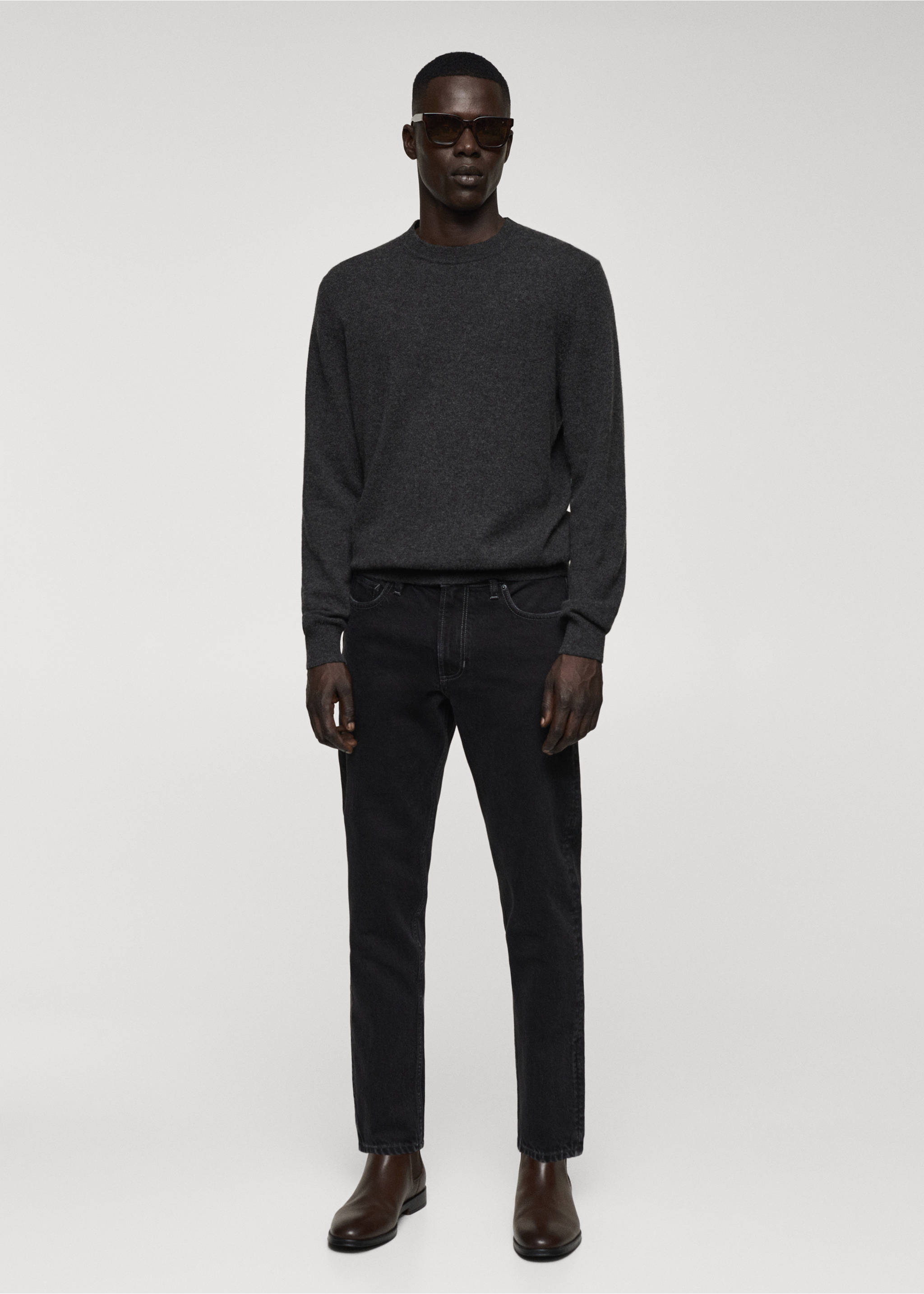 Tapered-fit jeans - General plane, Black denim. Ref: 67010631-00.