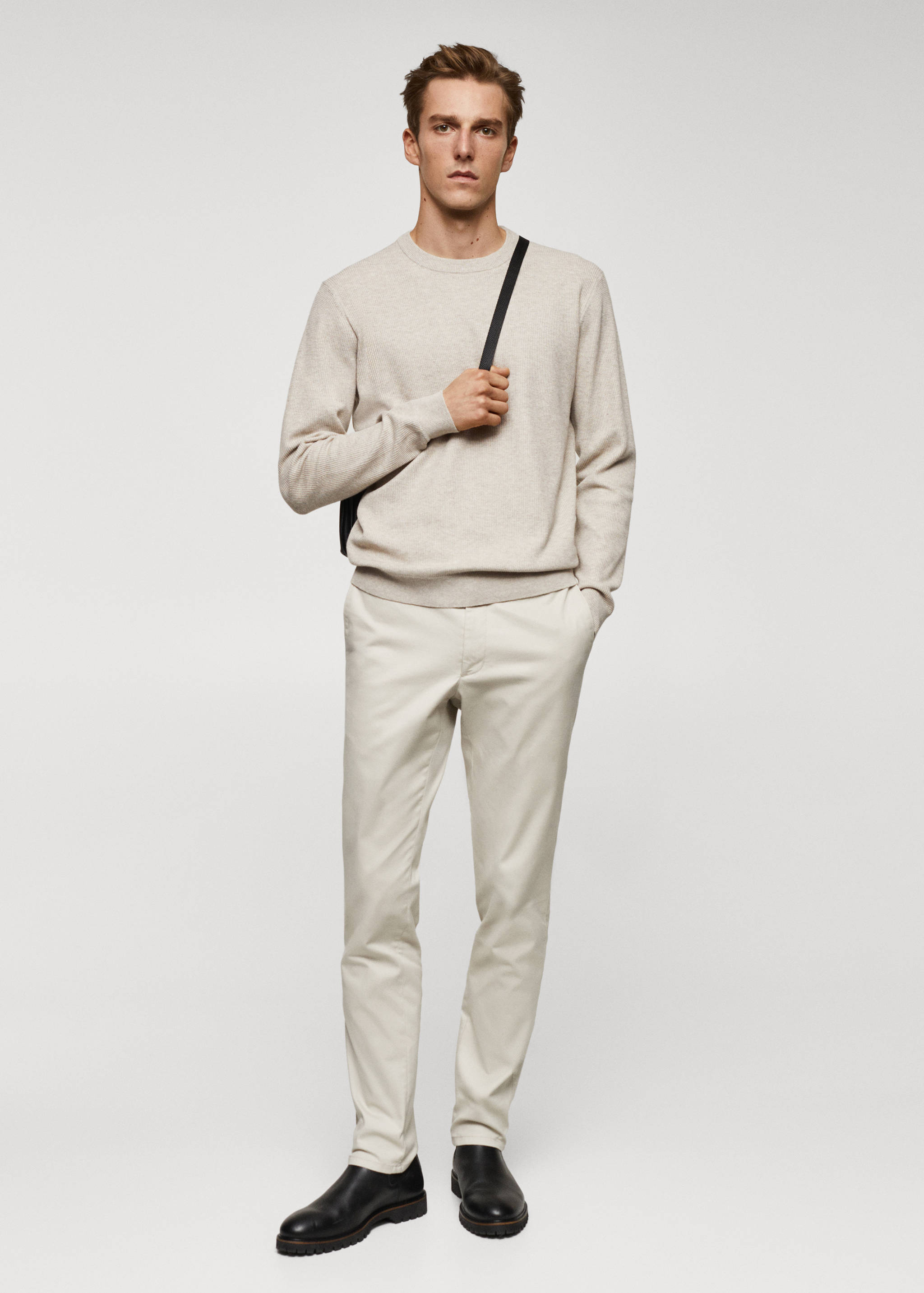 Structured cotton sweater - General plane