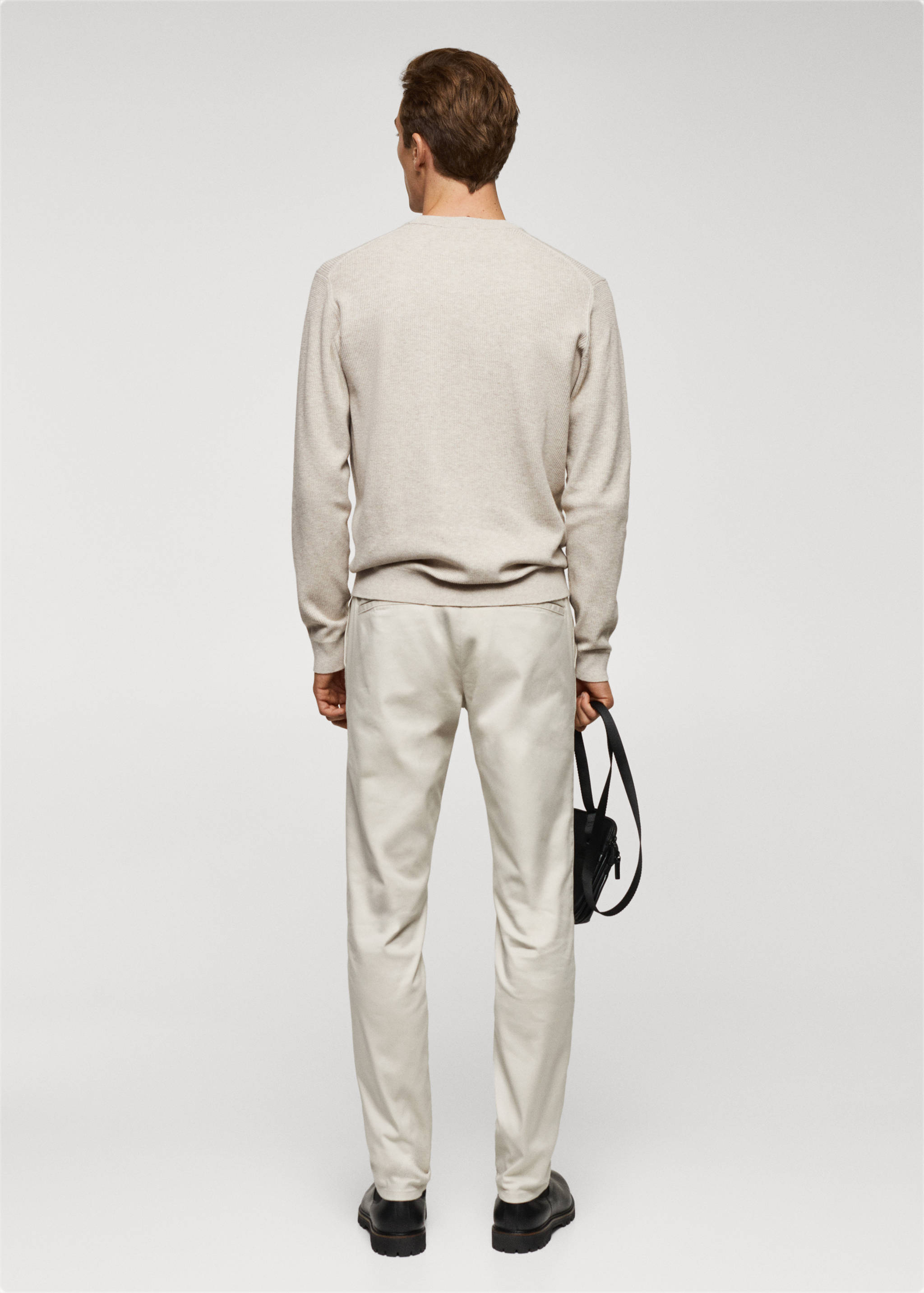 Structured cotton sweater - Reverse of the article