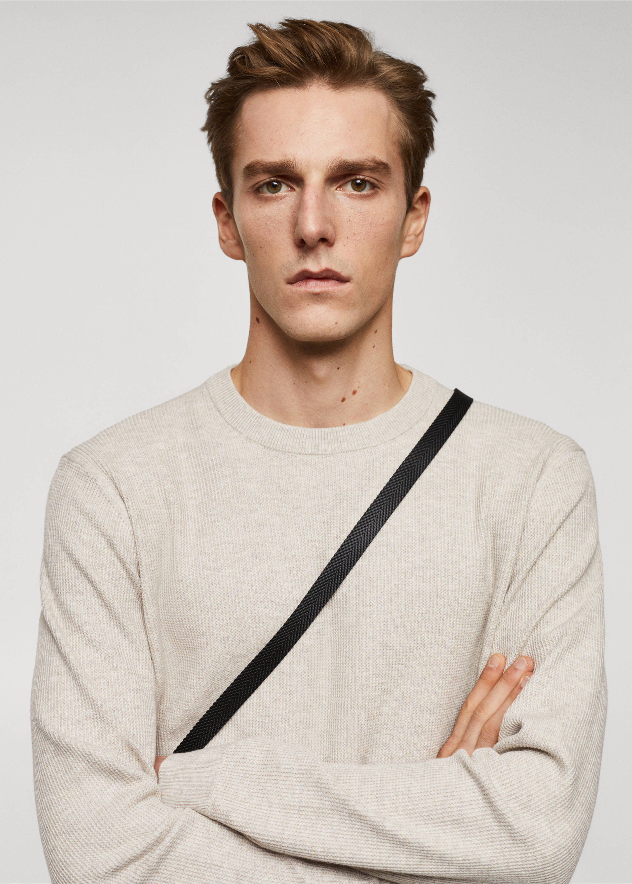 Structured cotton sweater - Details of the article 1