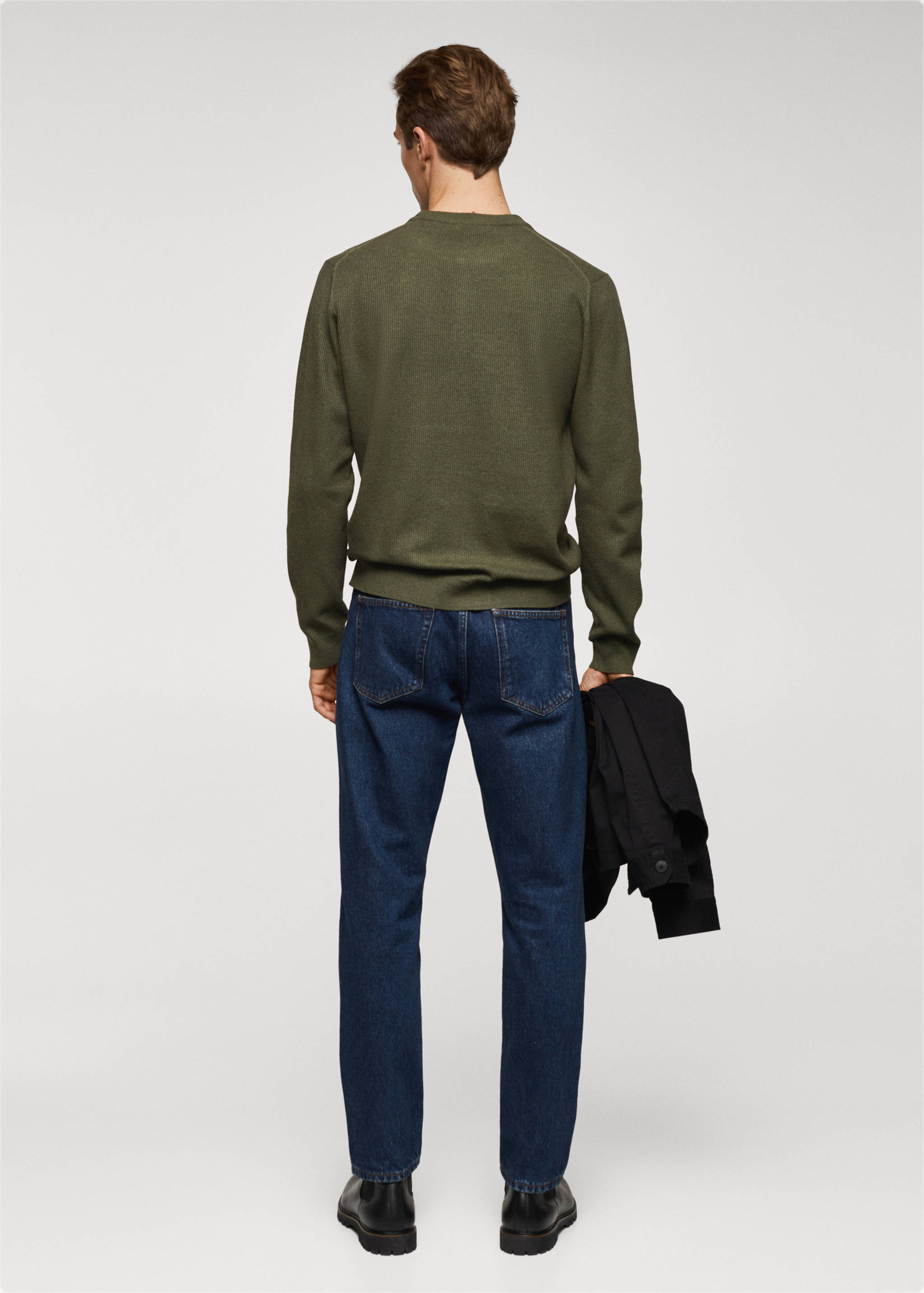 Structured cotton sweater - Reverse of the article