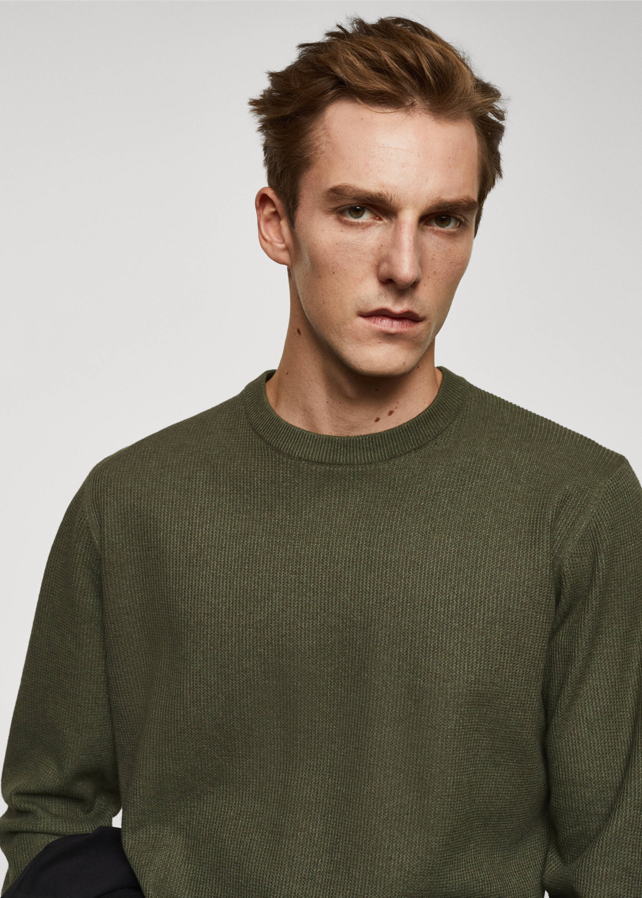Structured cotton sweater - Details of the article 1