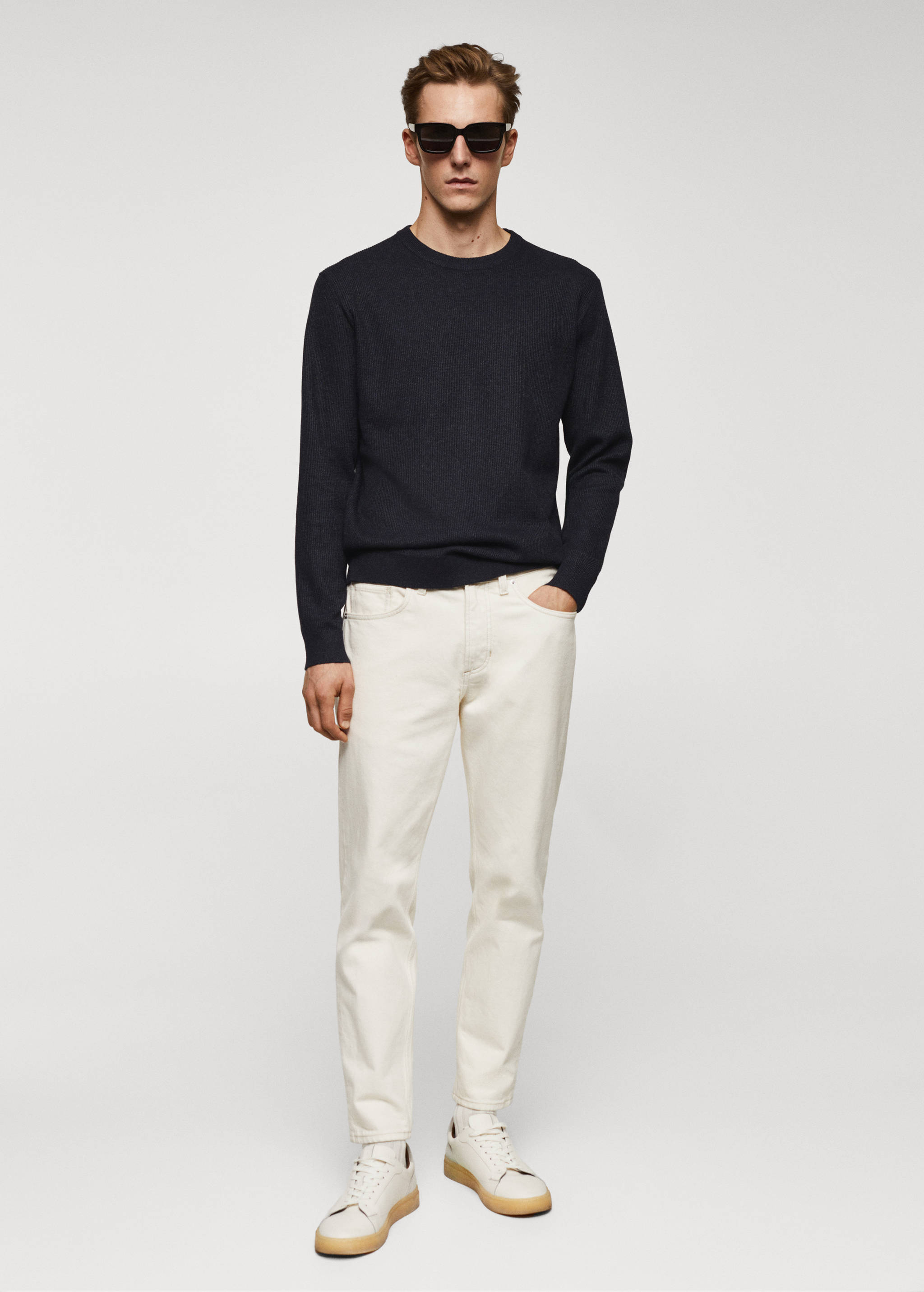 Structured cotton sweater - General plane