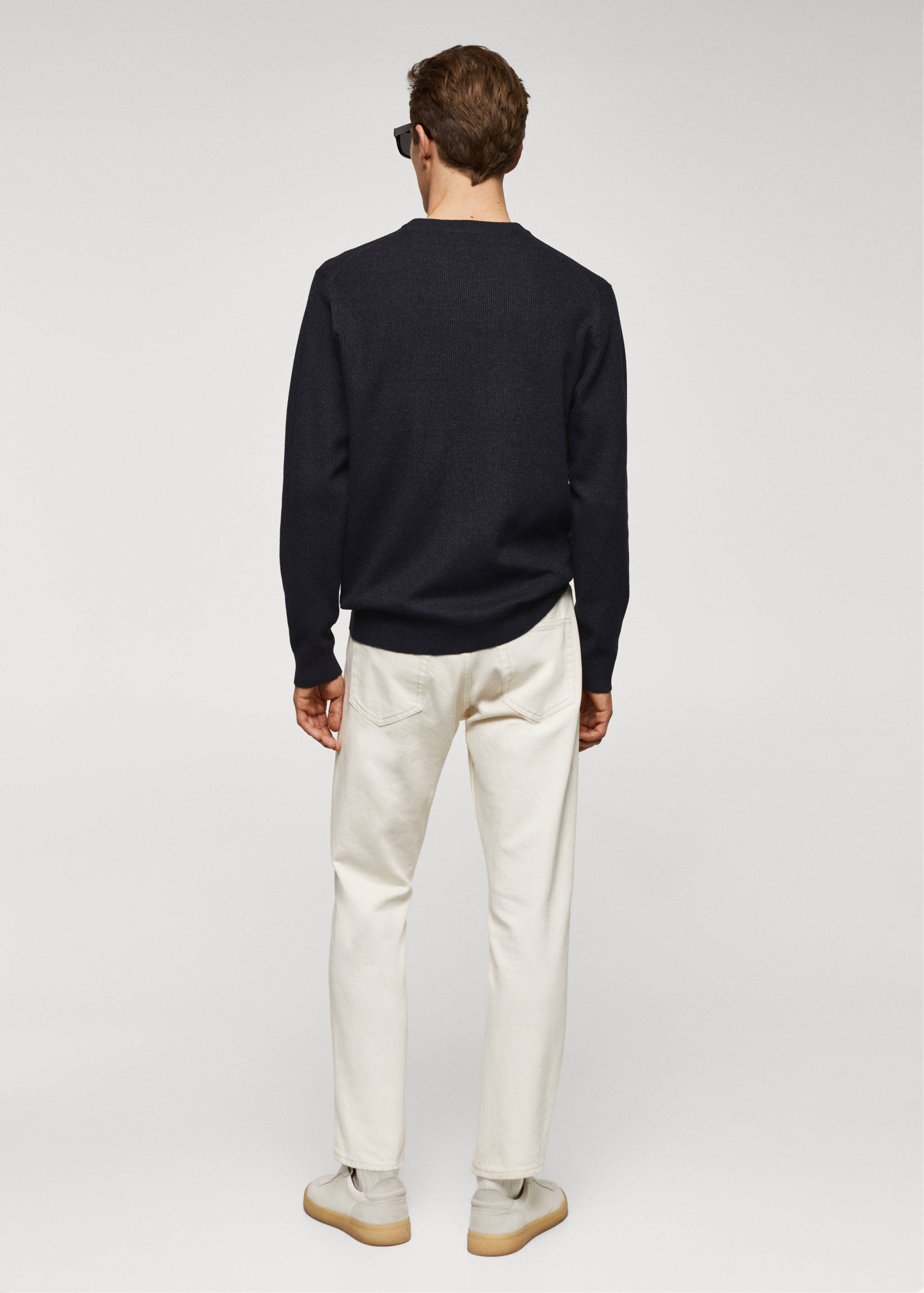 Structured cotton sweater - Reverse of the article