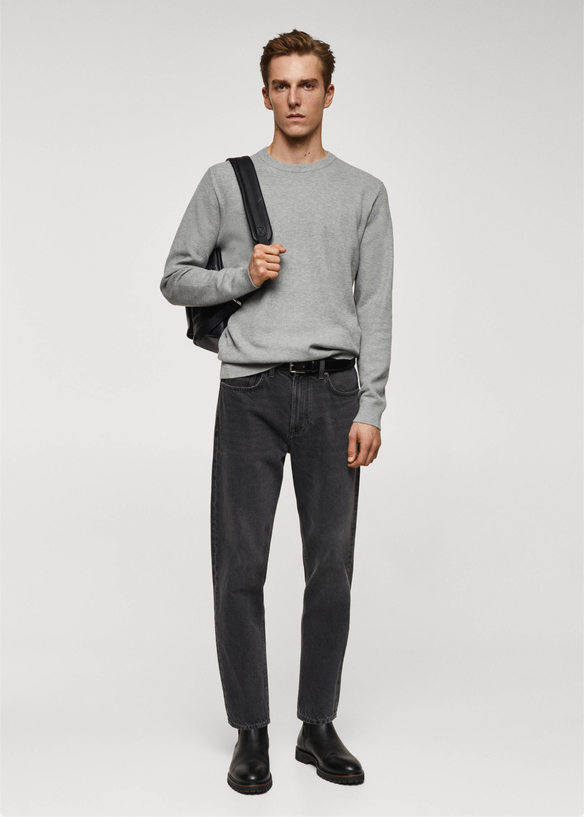 Structured cotton sweater - General plane