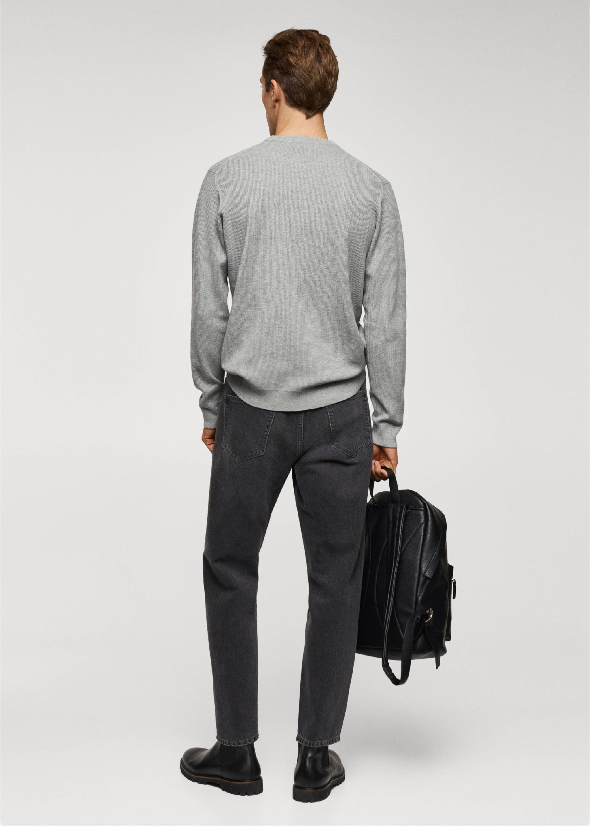 Structured cotton sweater - Reverse of the article