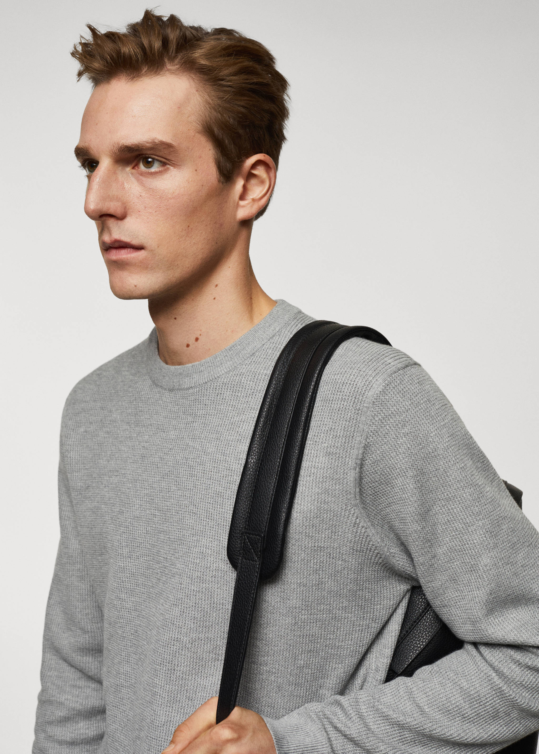 Structured cotton sweater - Details of the article 1