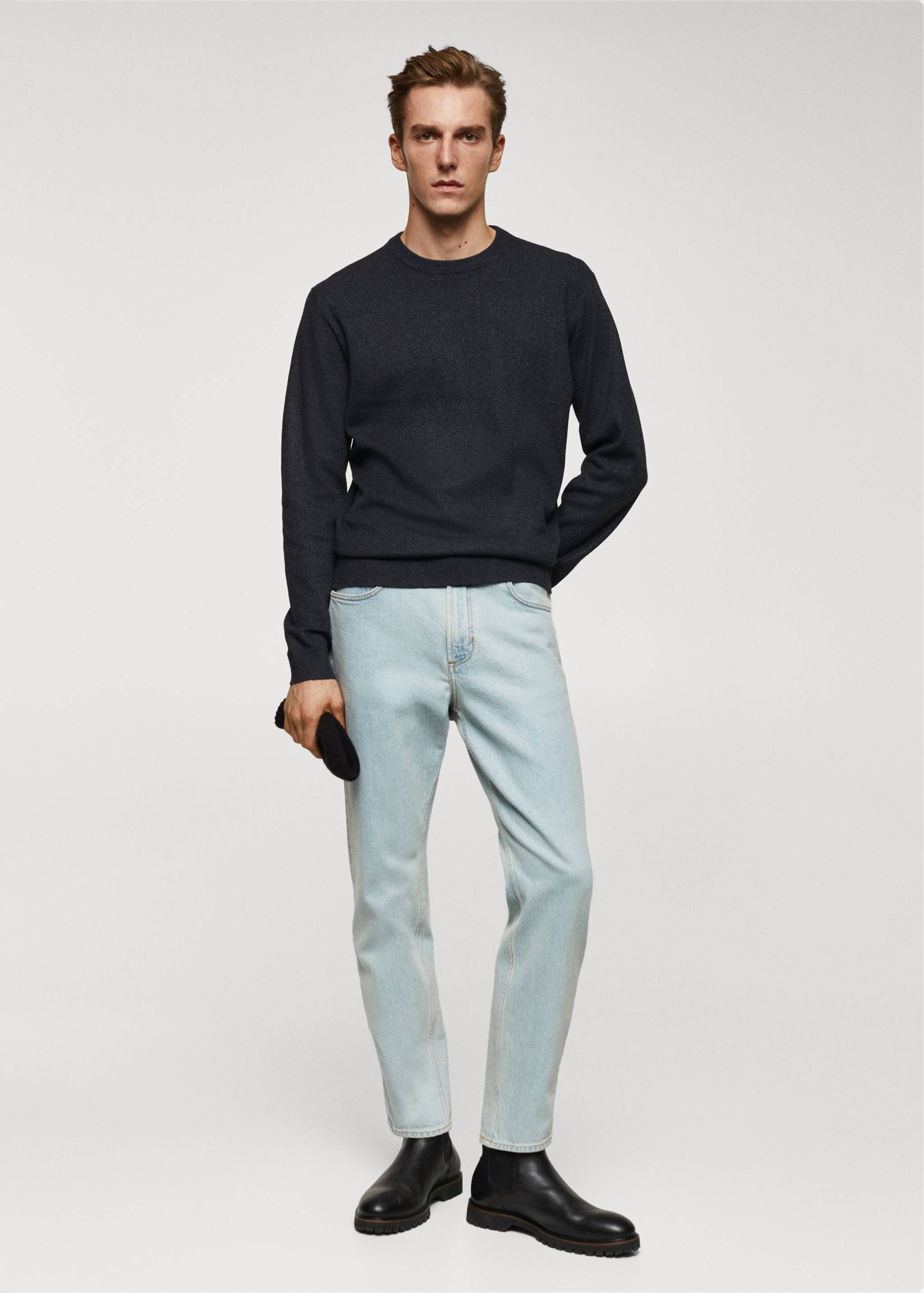 Structured cotton sweater - General plane