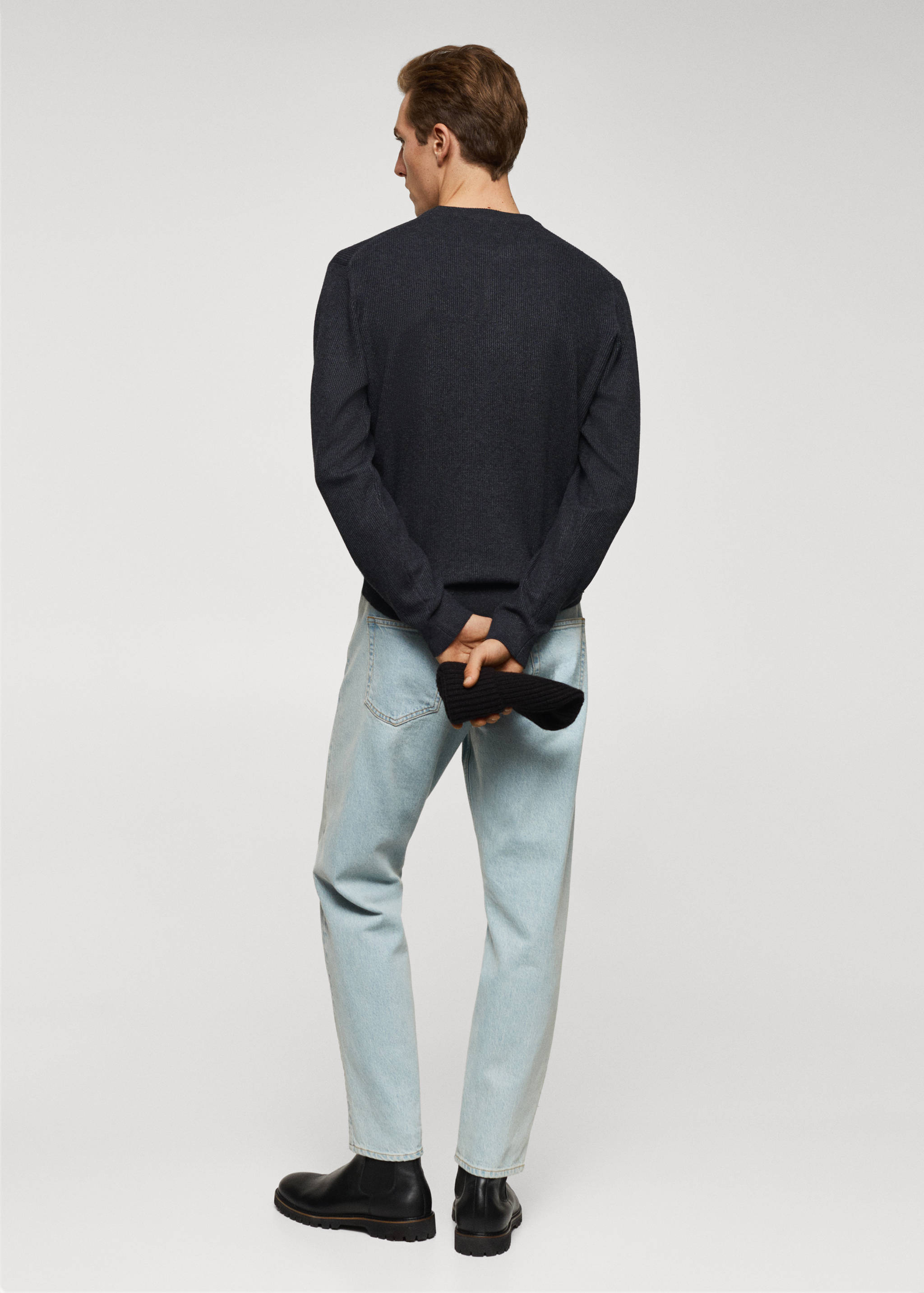 Structured cotton sweater - Reverse of the article