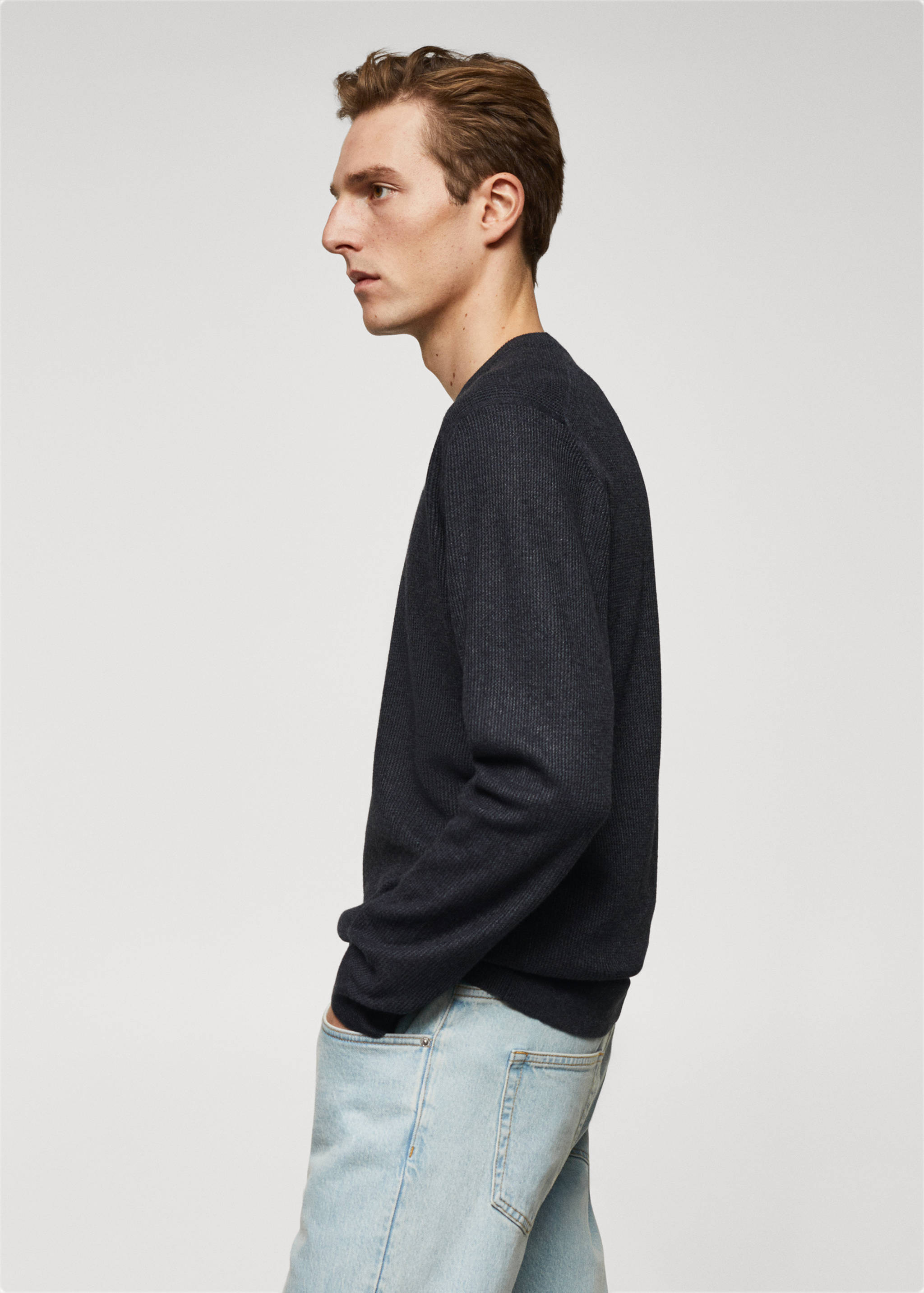 Structured cotton sweater - Details of the article 2