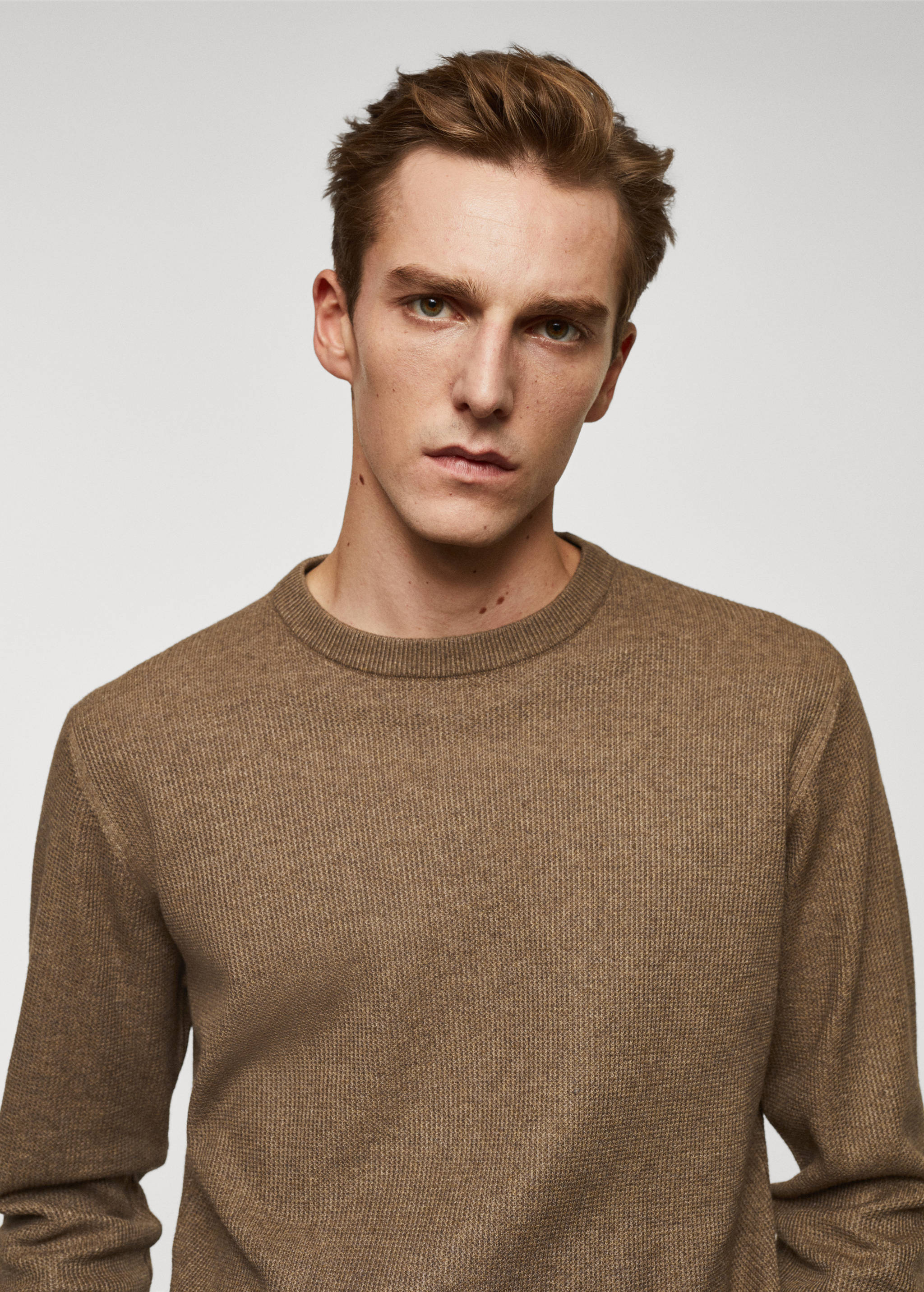 Structured cotton sweater - Details of the article 1