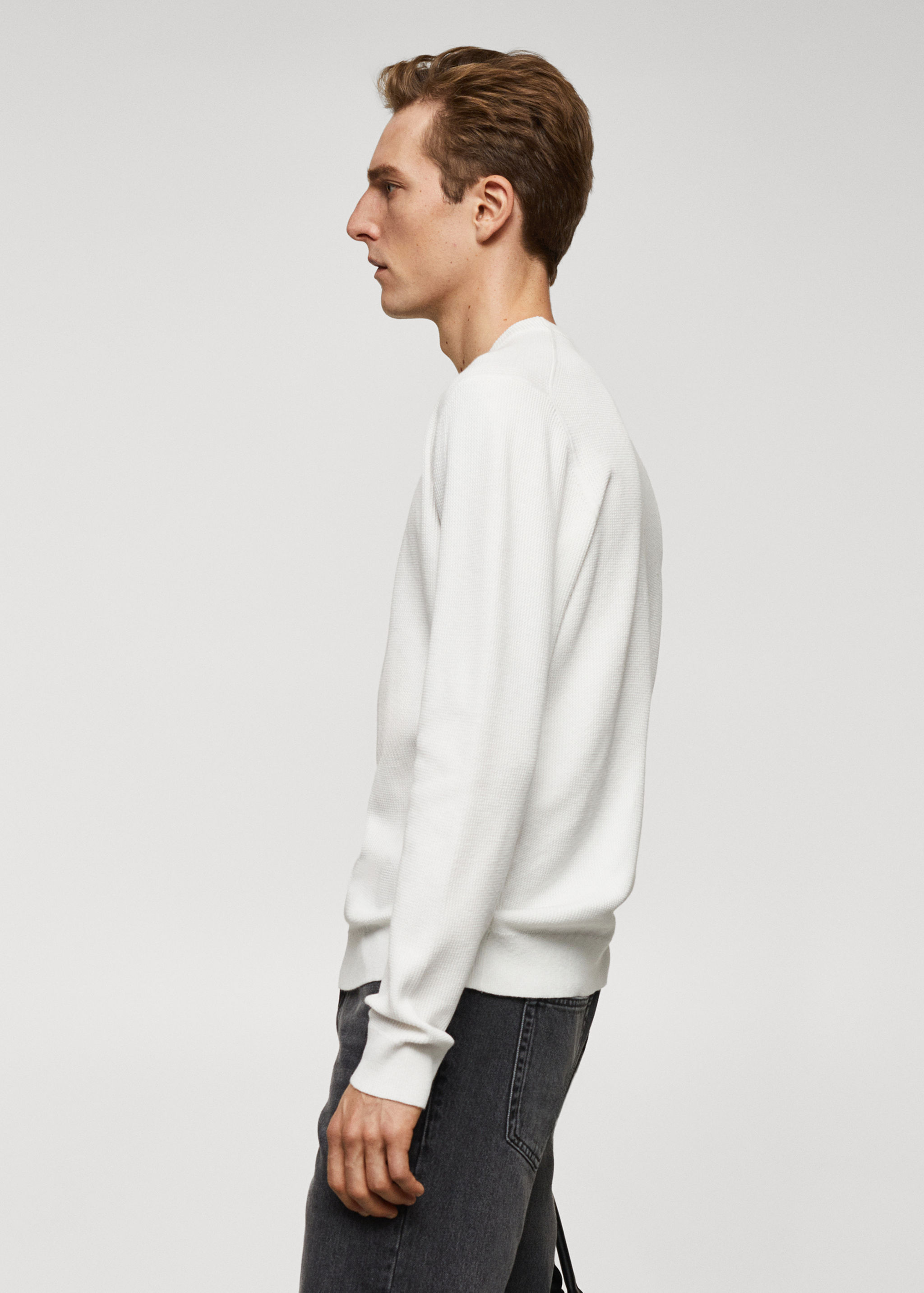 Structured cotton sweater - Details of the article 2