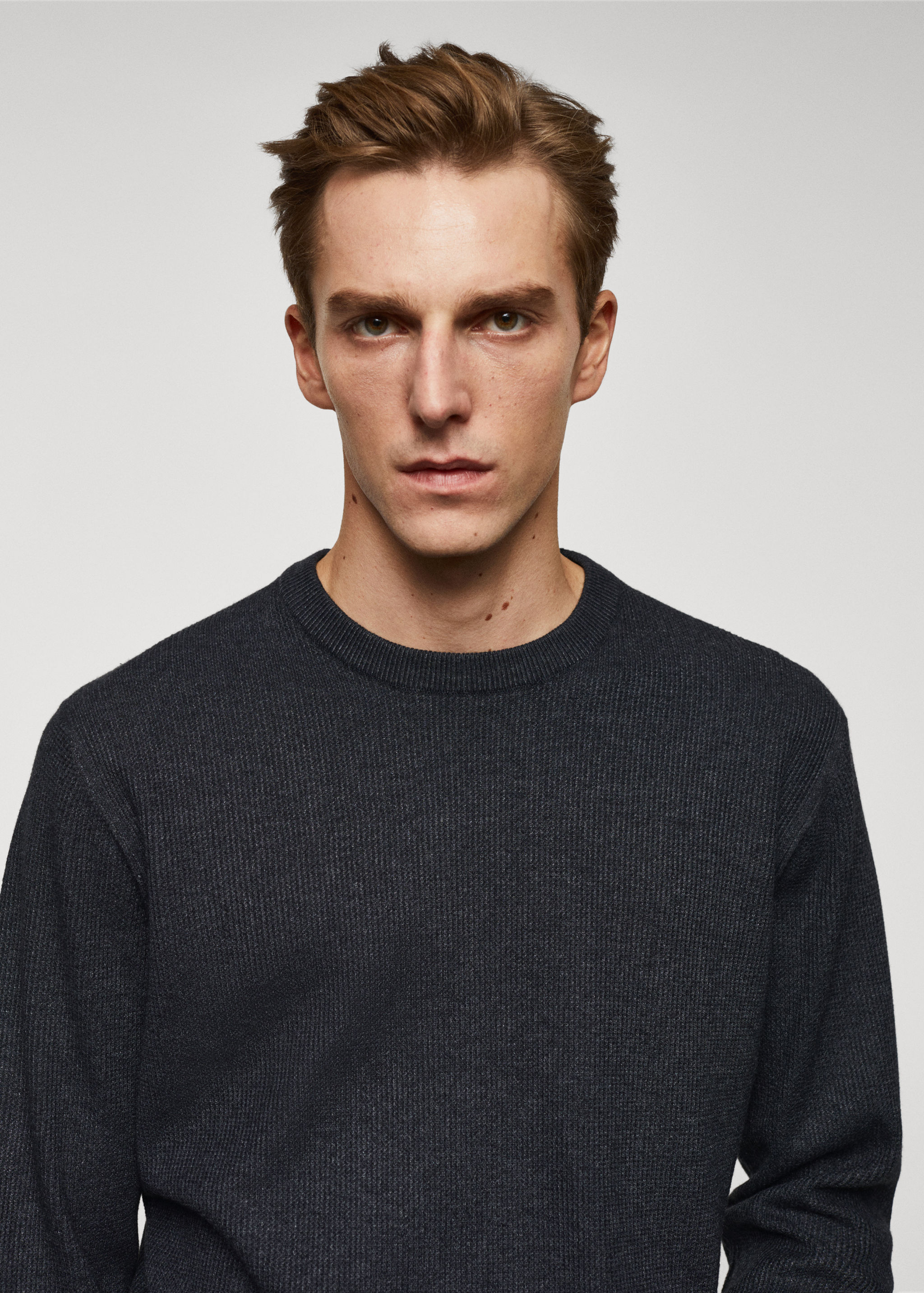 Structured cotton sweater - Details of the article 1