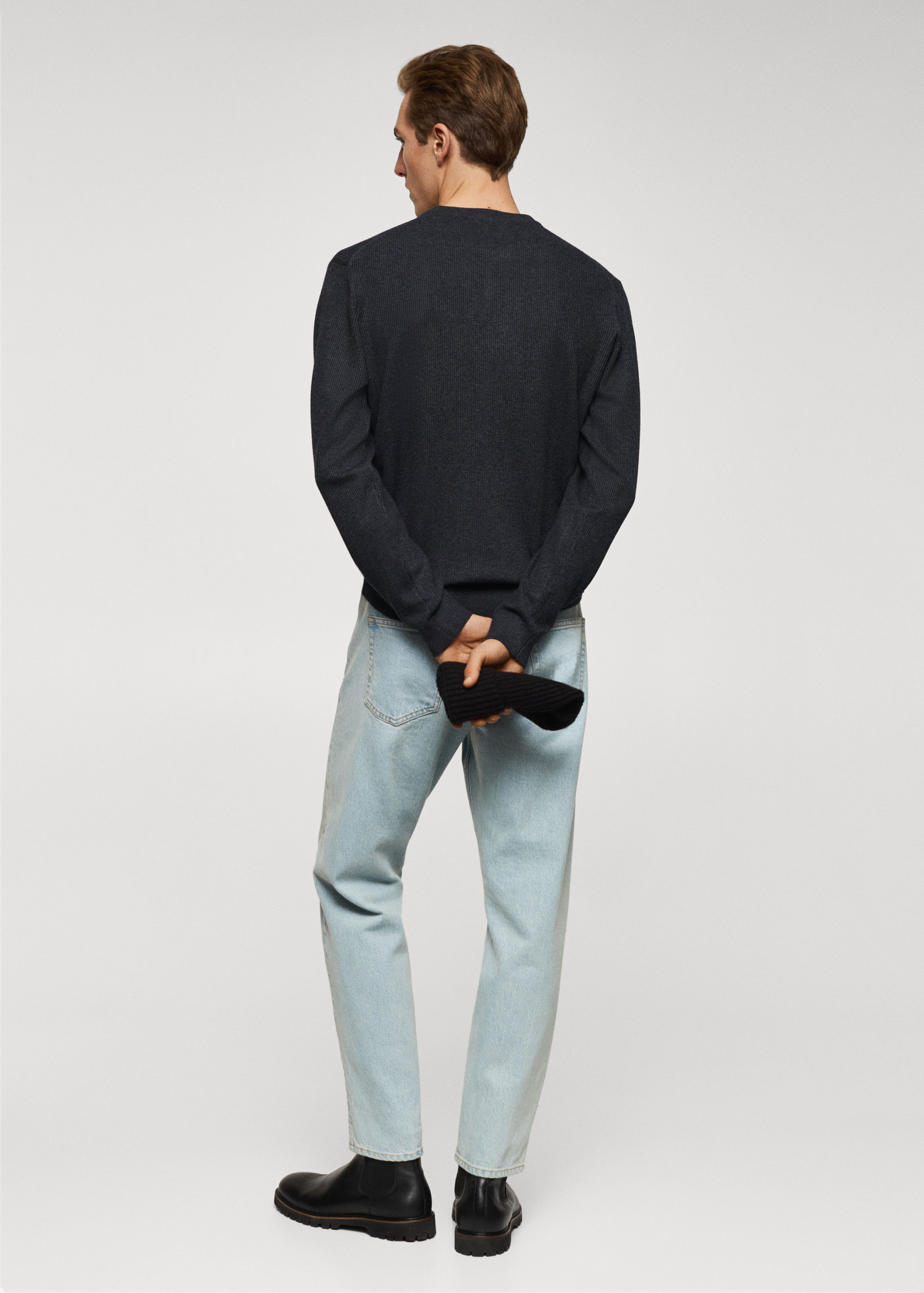 Structured cotton sweater - Reverse of the article
