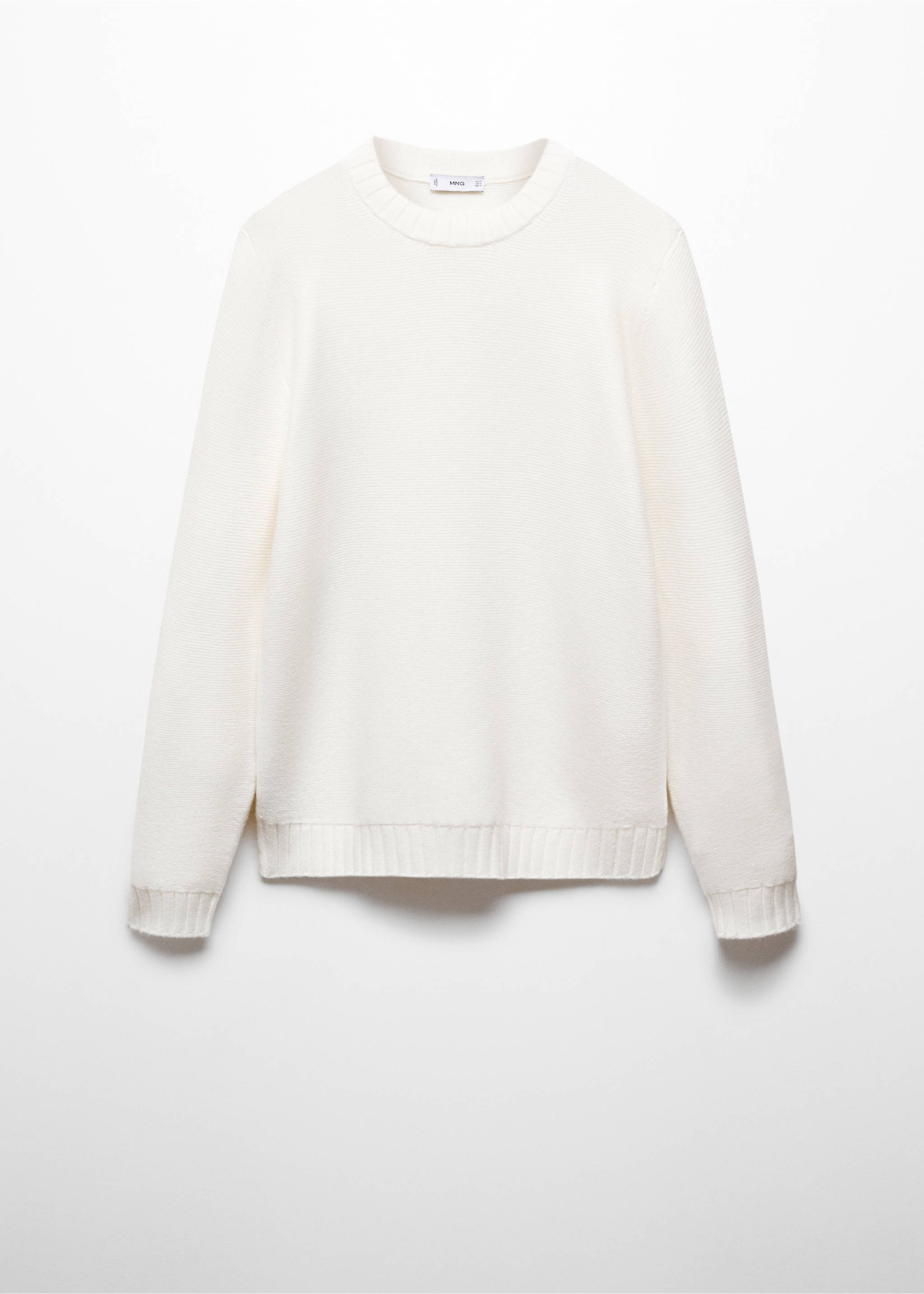 Knitted sweater with ribbed details - Article without model, Off White. Ref: 67010652-00.