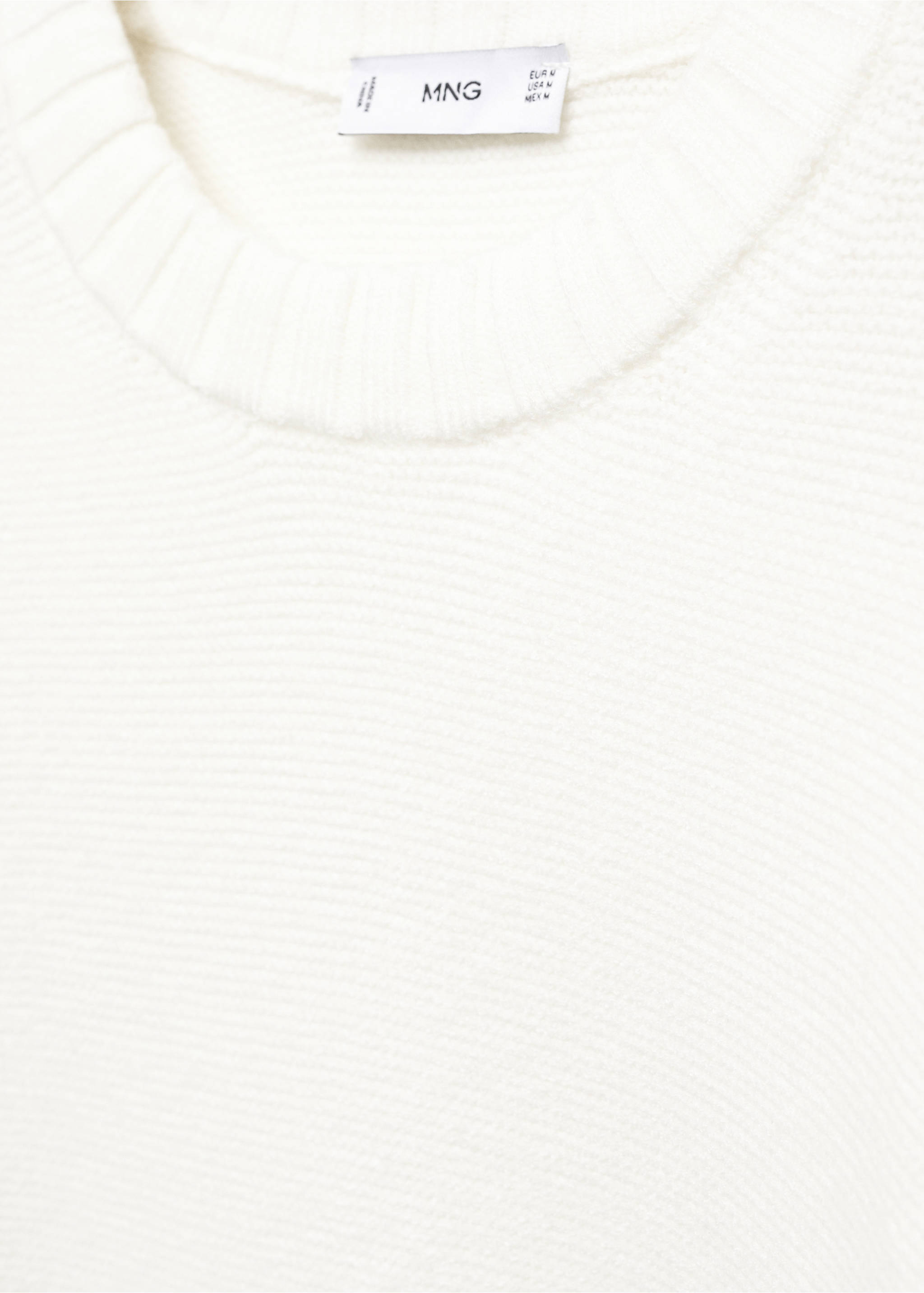 Knitted sweater with ribbed details - Details of the article 8, Off White. Ref: 67010652-00.