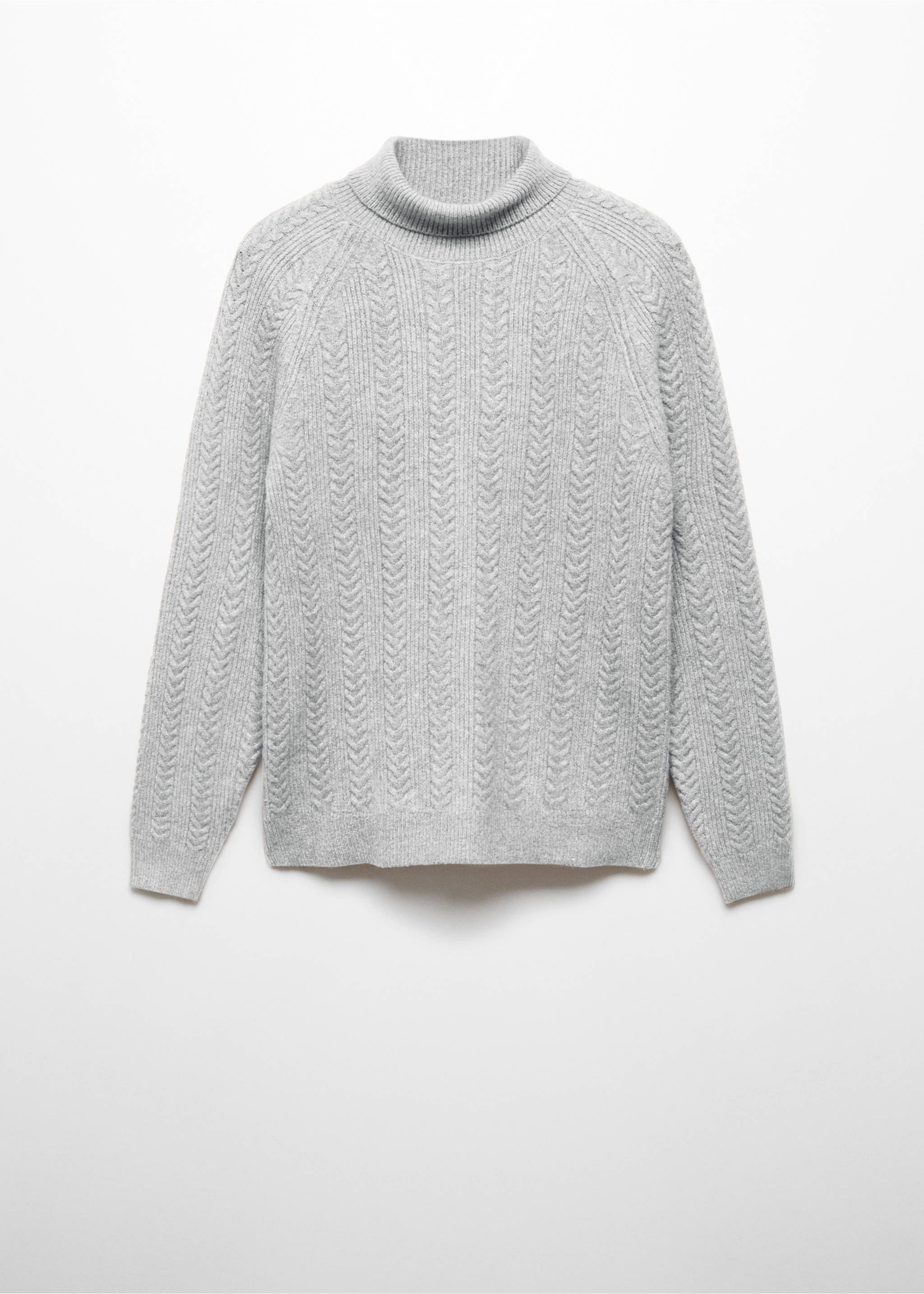 Twisted turtleneck sweater - Article without model, Light Heather Grey. Ref: 67010654-00.
