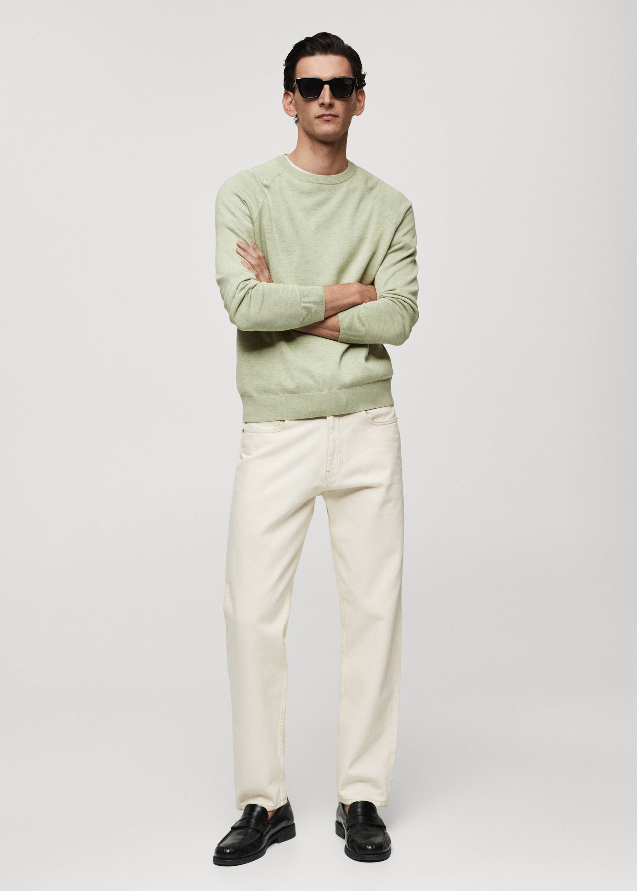 Fine-knit cotton sweater - General plane