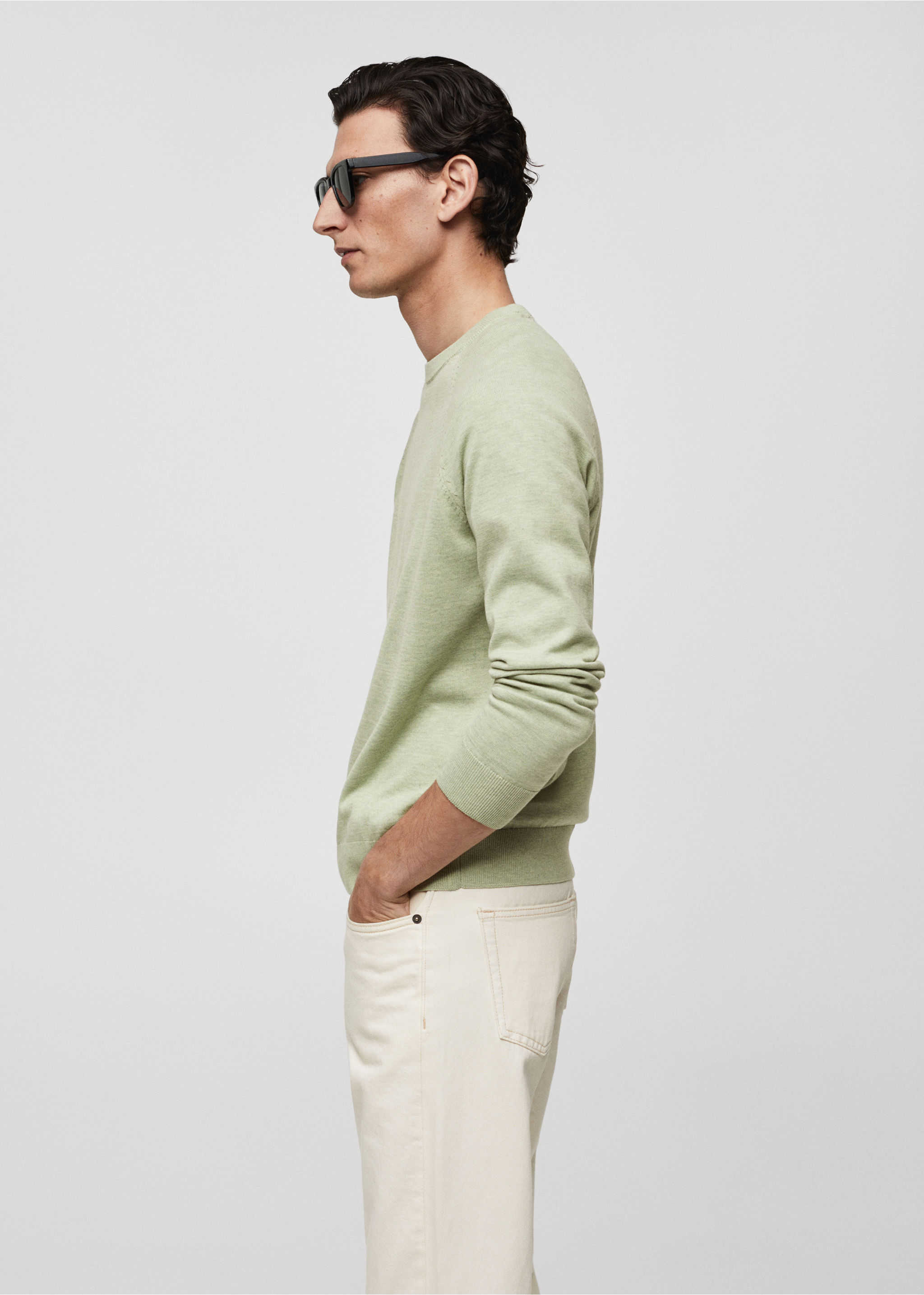 Fine-knit cotton sweater - Details of the article 2