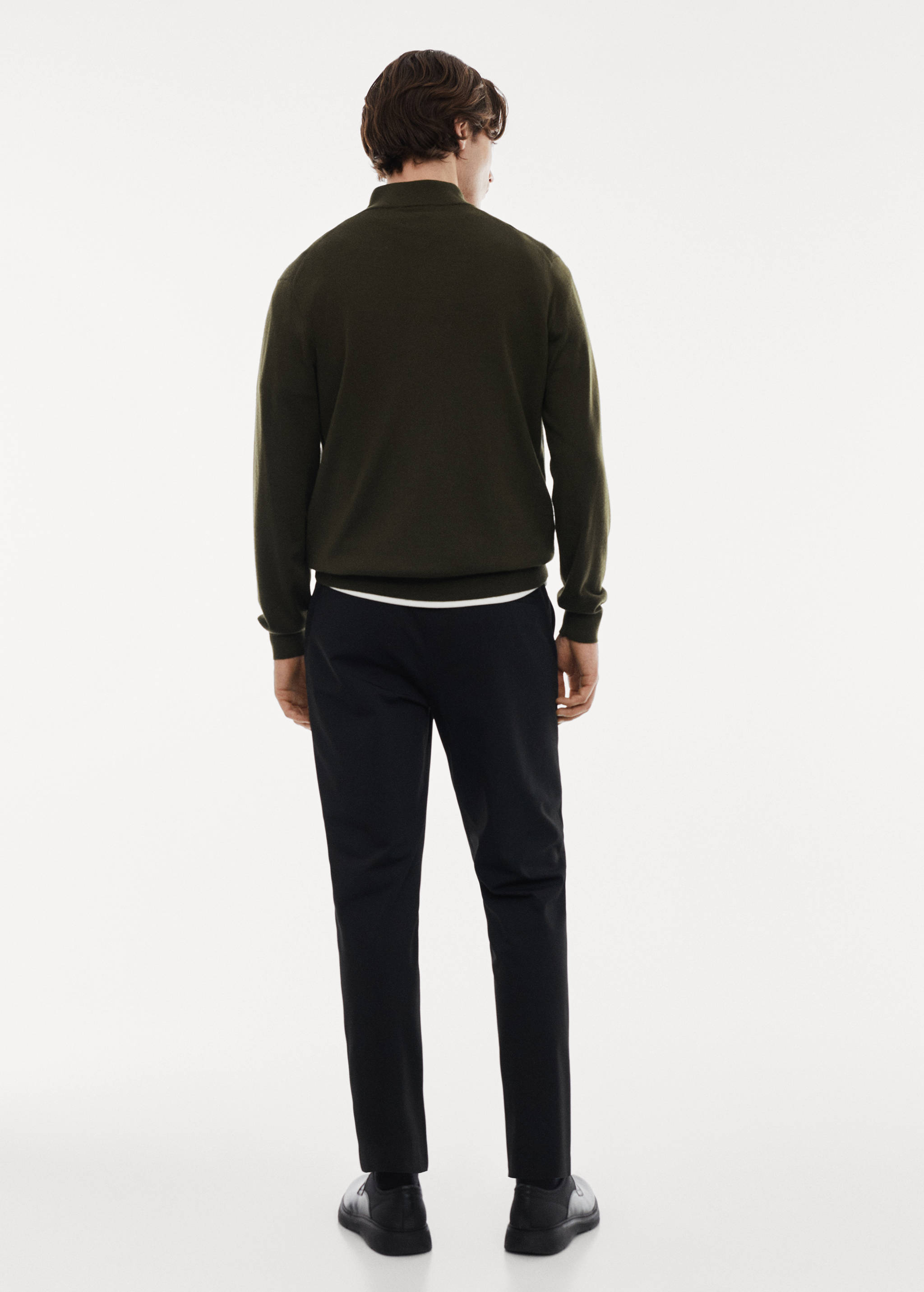 Pullover aus 100 % Merinowolle mit Zip-Kragen - Rückseite des Artikels