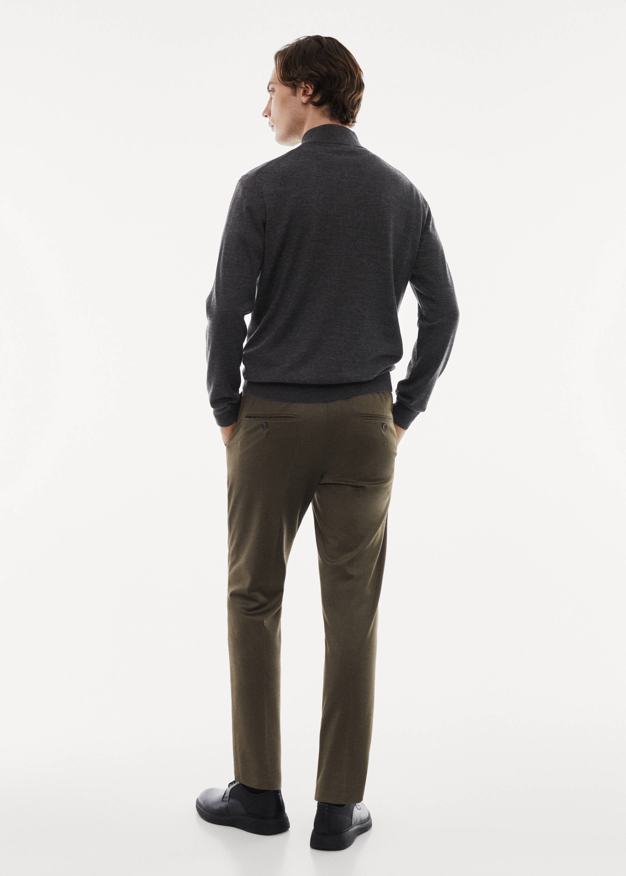 Pullover aus 100 % Merinowolle mit Zip-Kragen - Rückseite des Artikels