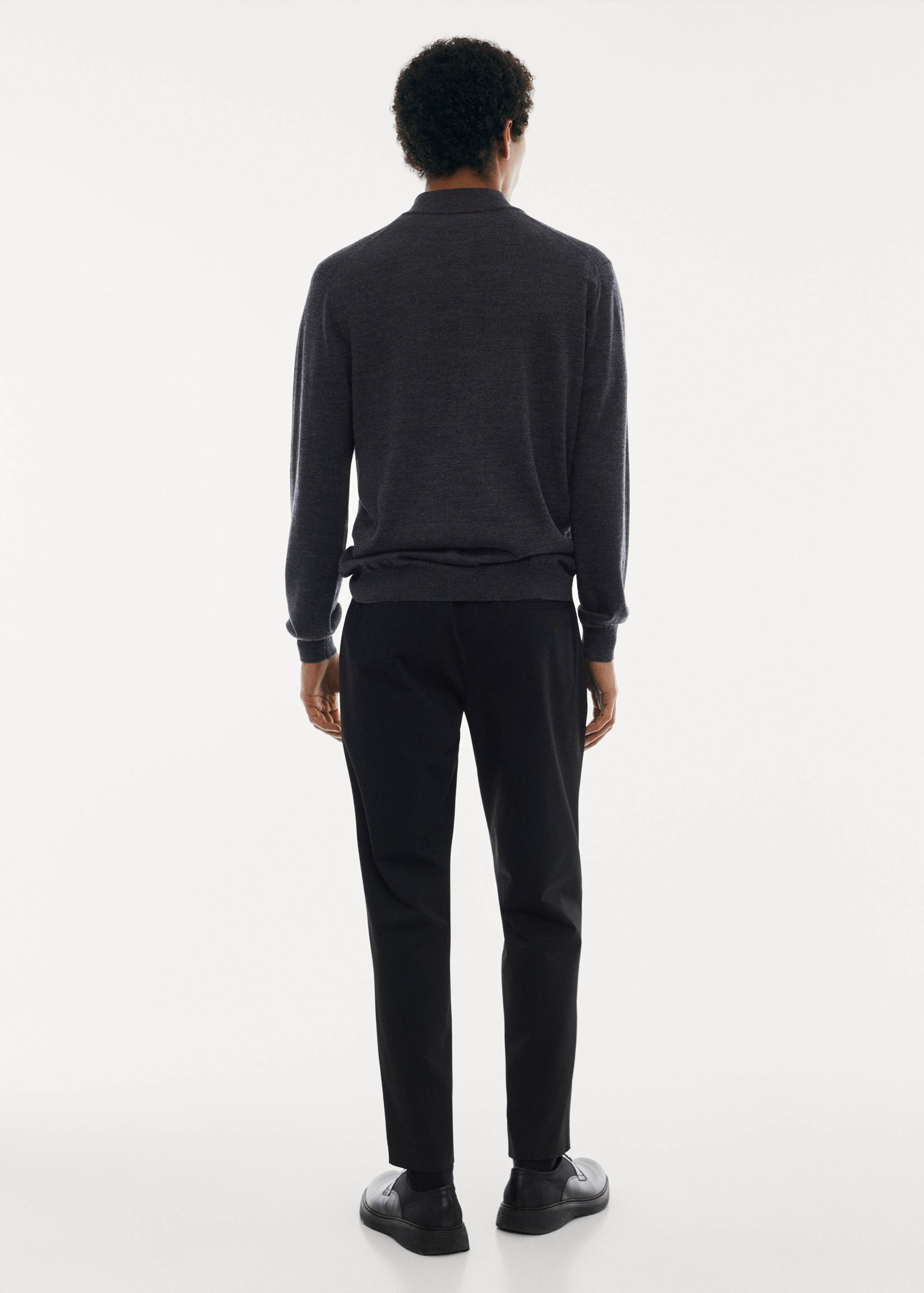 Pullover aus 100 % Merinowolle mit Zip-Kragen - Rückseite des Artikels