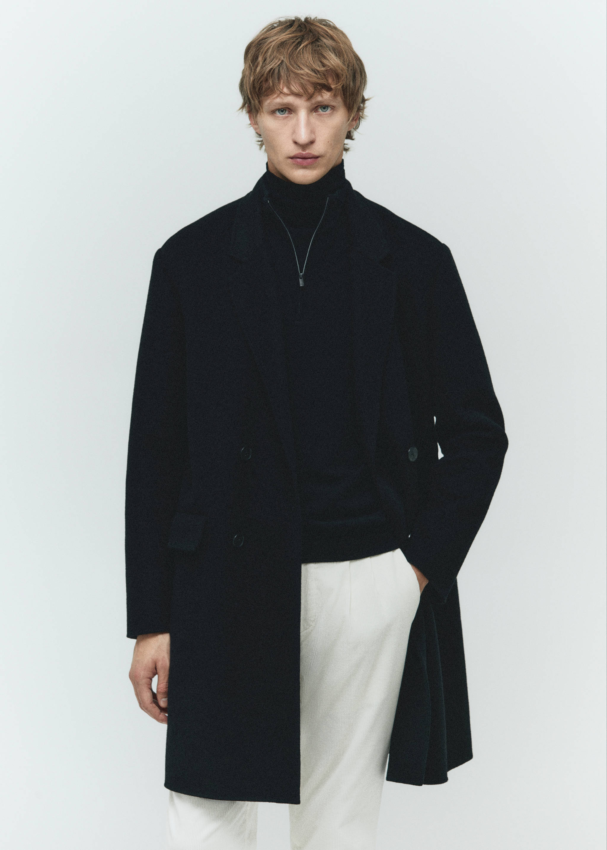 Pulover lână merino 100% guler fermoar - Detaliu al articolului 5