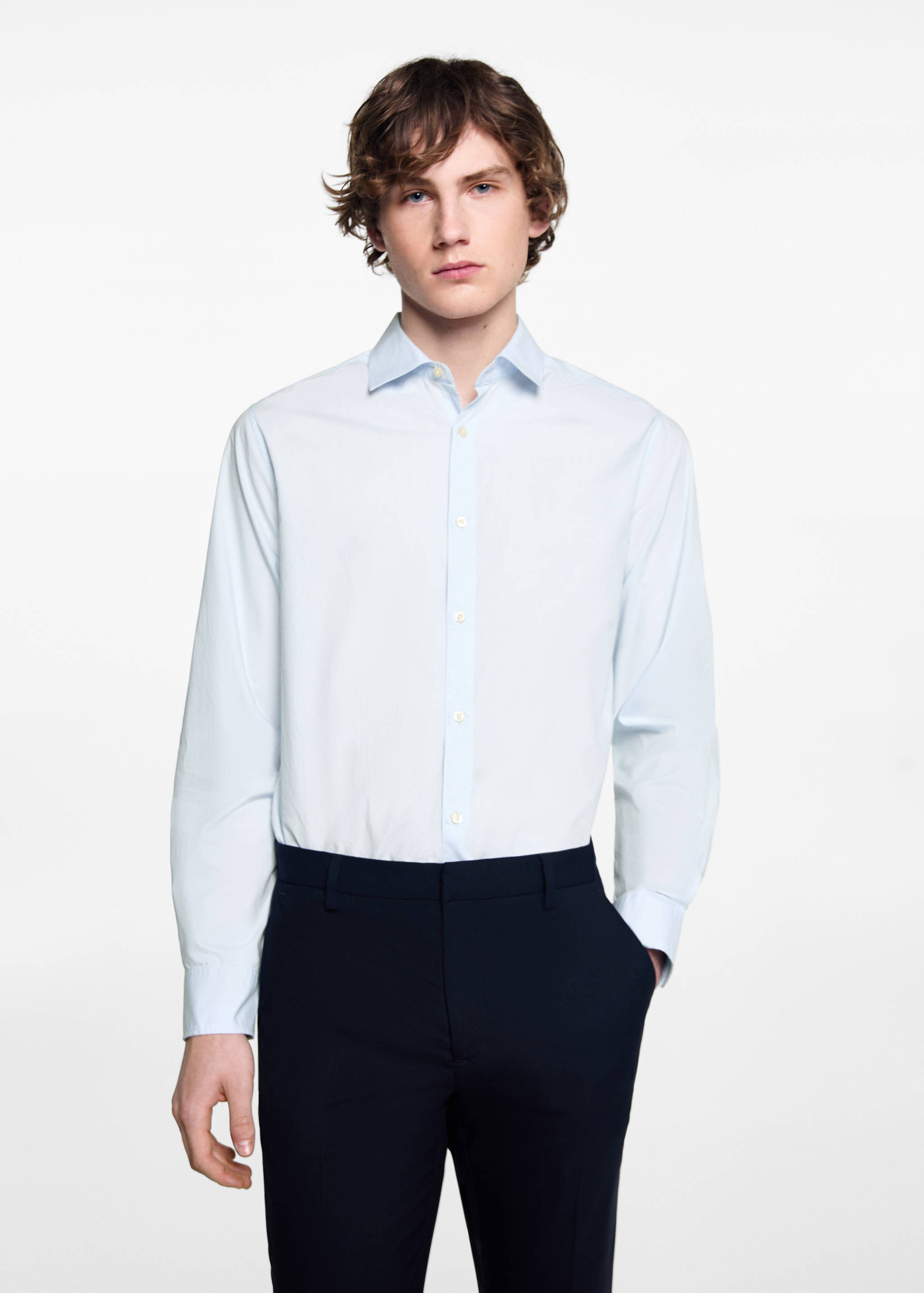 Slim fit suit trousers - Medium plane