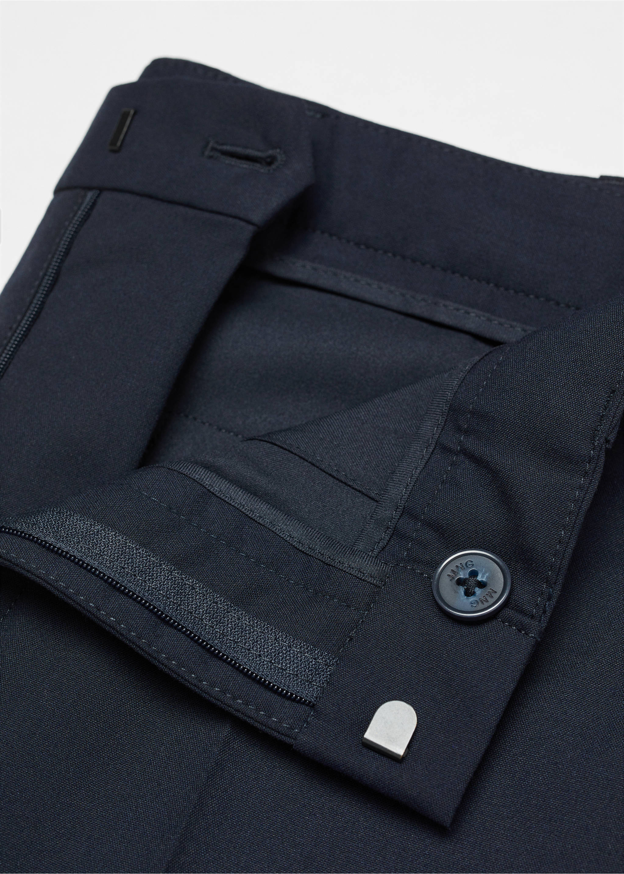 Slim fit suit trousers - Details of the article 8, Dark Navy. Ref: 67010659-00.
