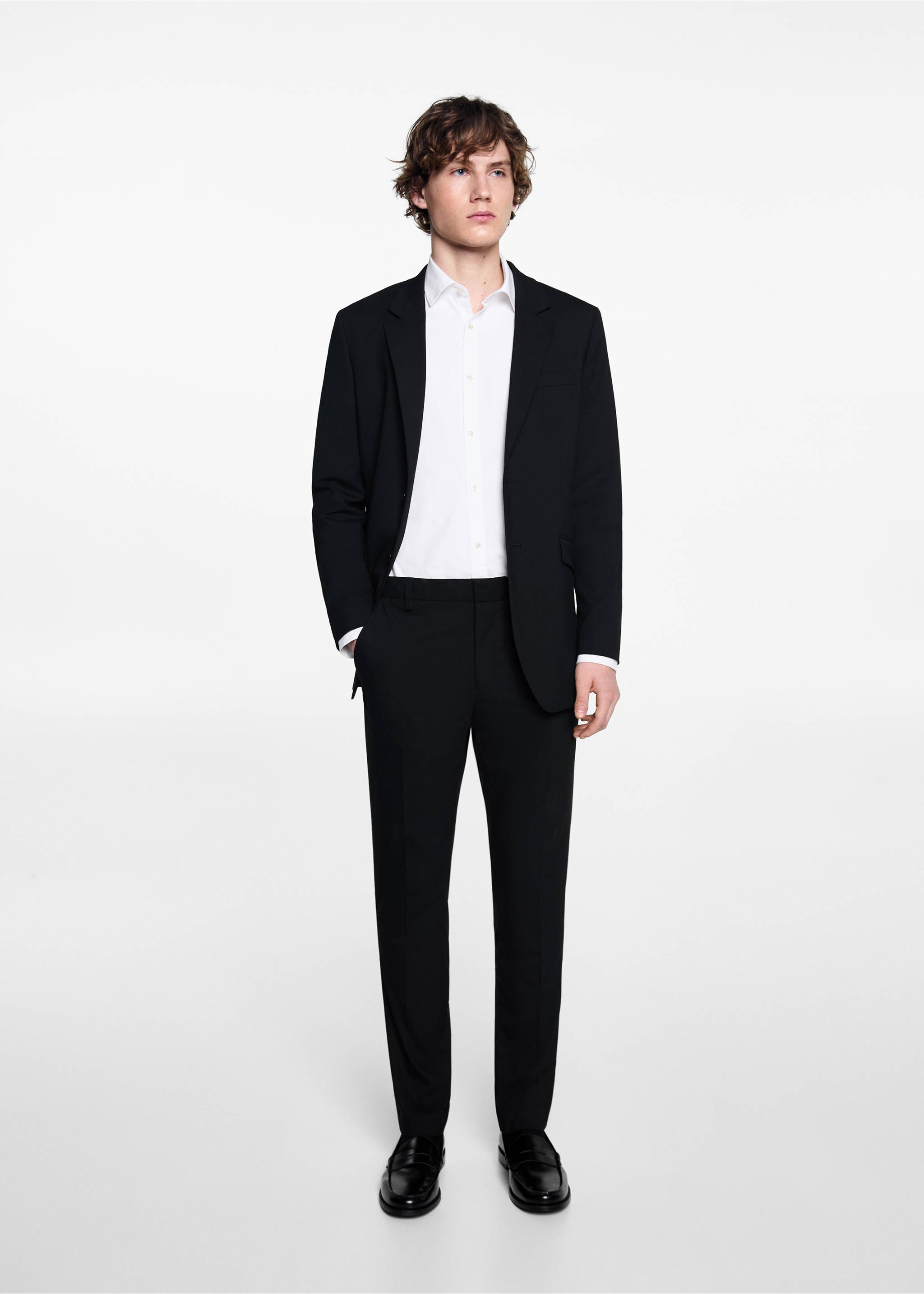Slim fit suit trousers - General plane, Black. Ref: 67010659-00.