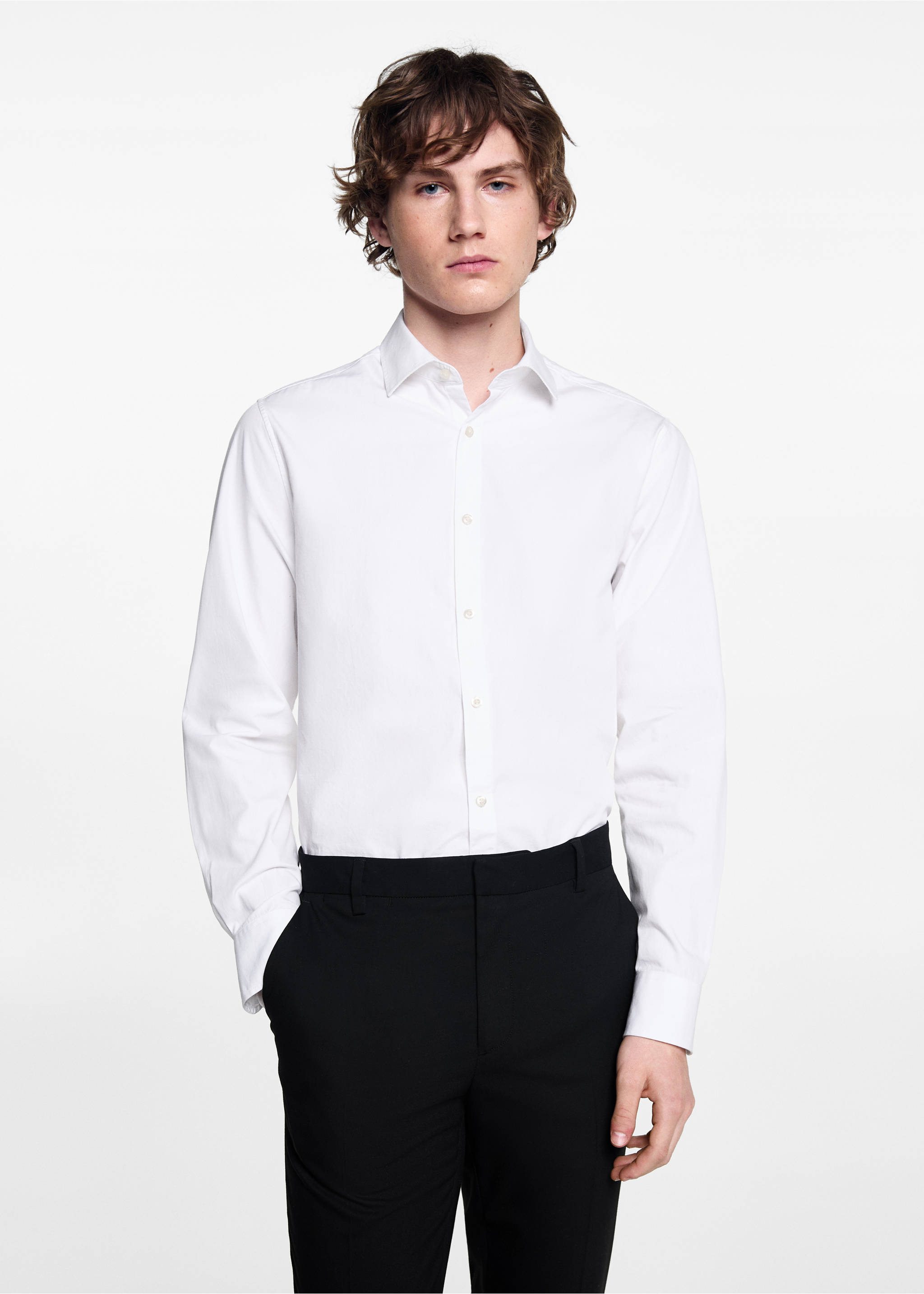 Slim fit suit trousers - Medium plane, Black. Ref: 67010659-00.