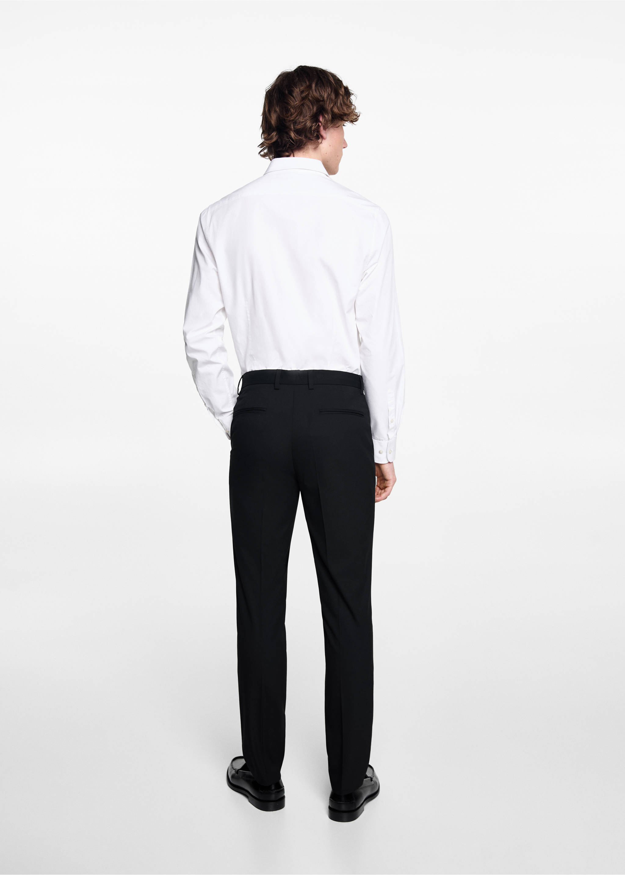 Slim fit suit trousers - Reverse of the article, Black. Ref: 67010659-00.
