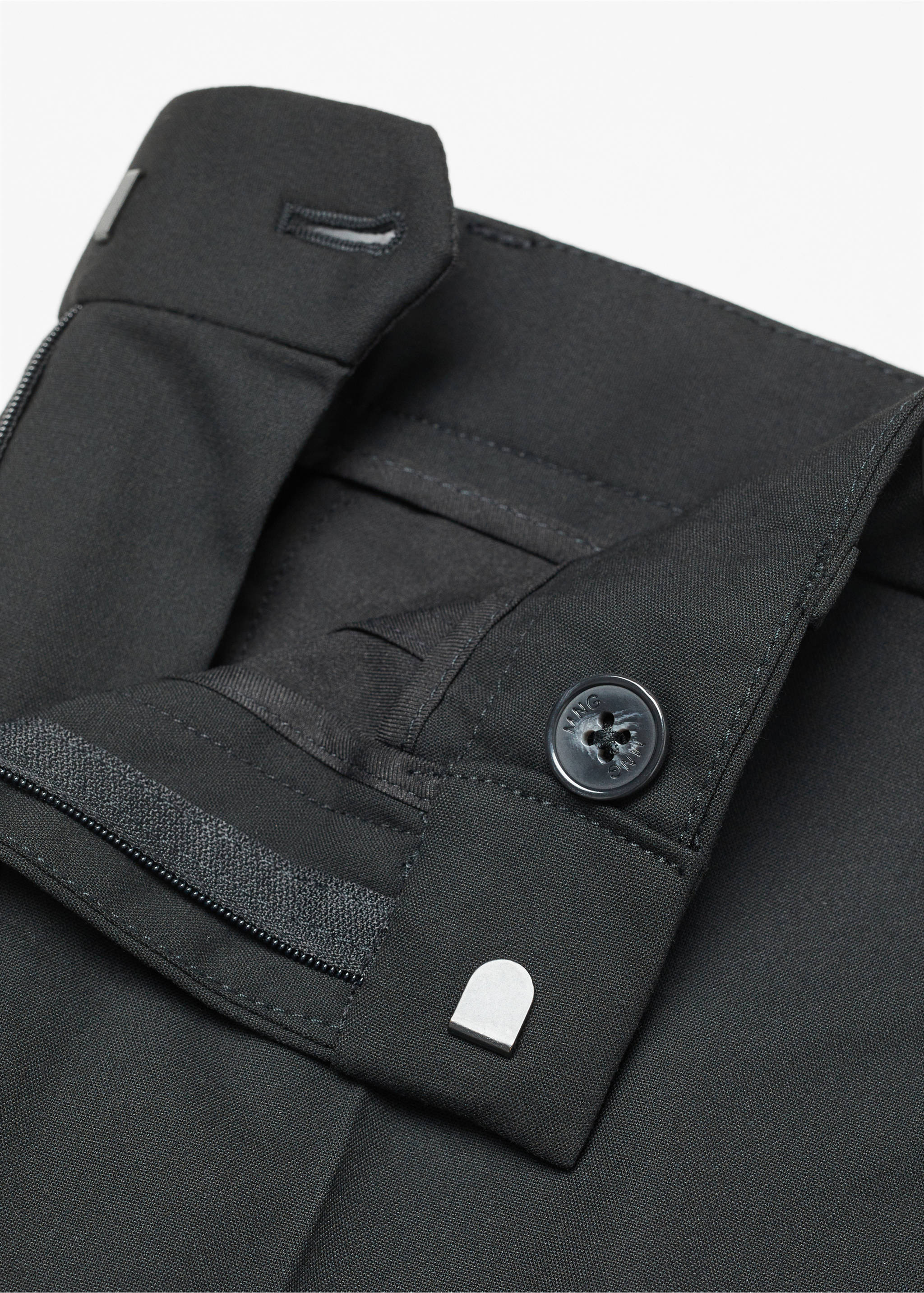 Slim fit suit trousers - Details of the article 8, Black. Ref: 67010659-00.