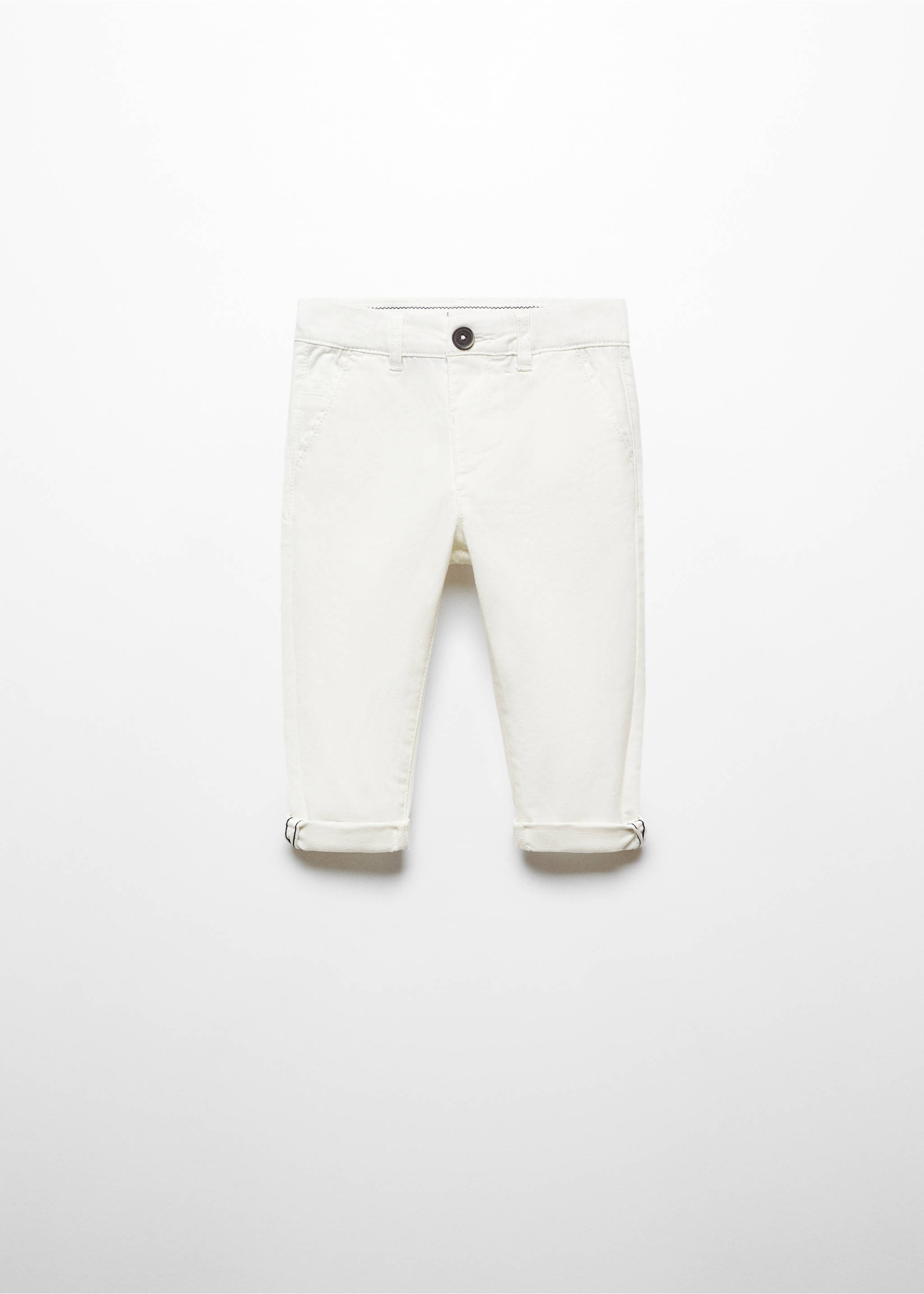 Cotton chinos - Article without model, White. Ref: 67010661-00.