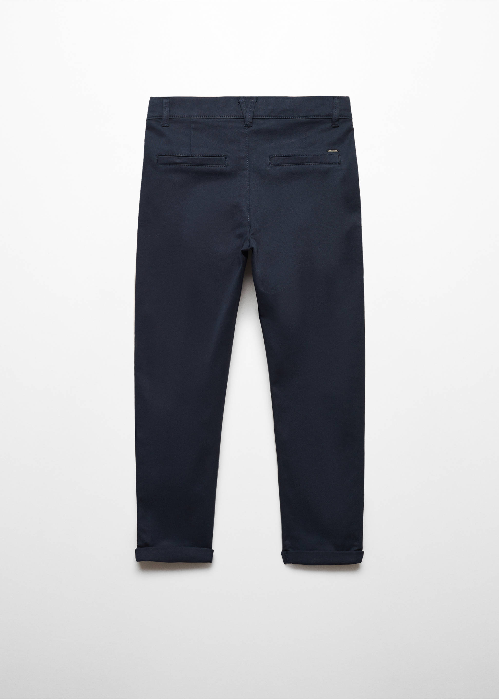 Pantalon chino coton - Verso de l’article, Bleu marine foncé. Ref: 67010662-00.