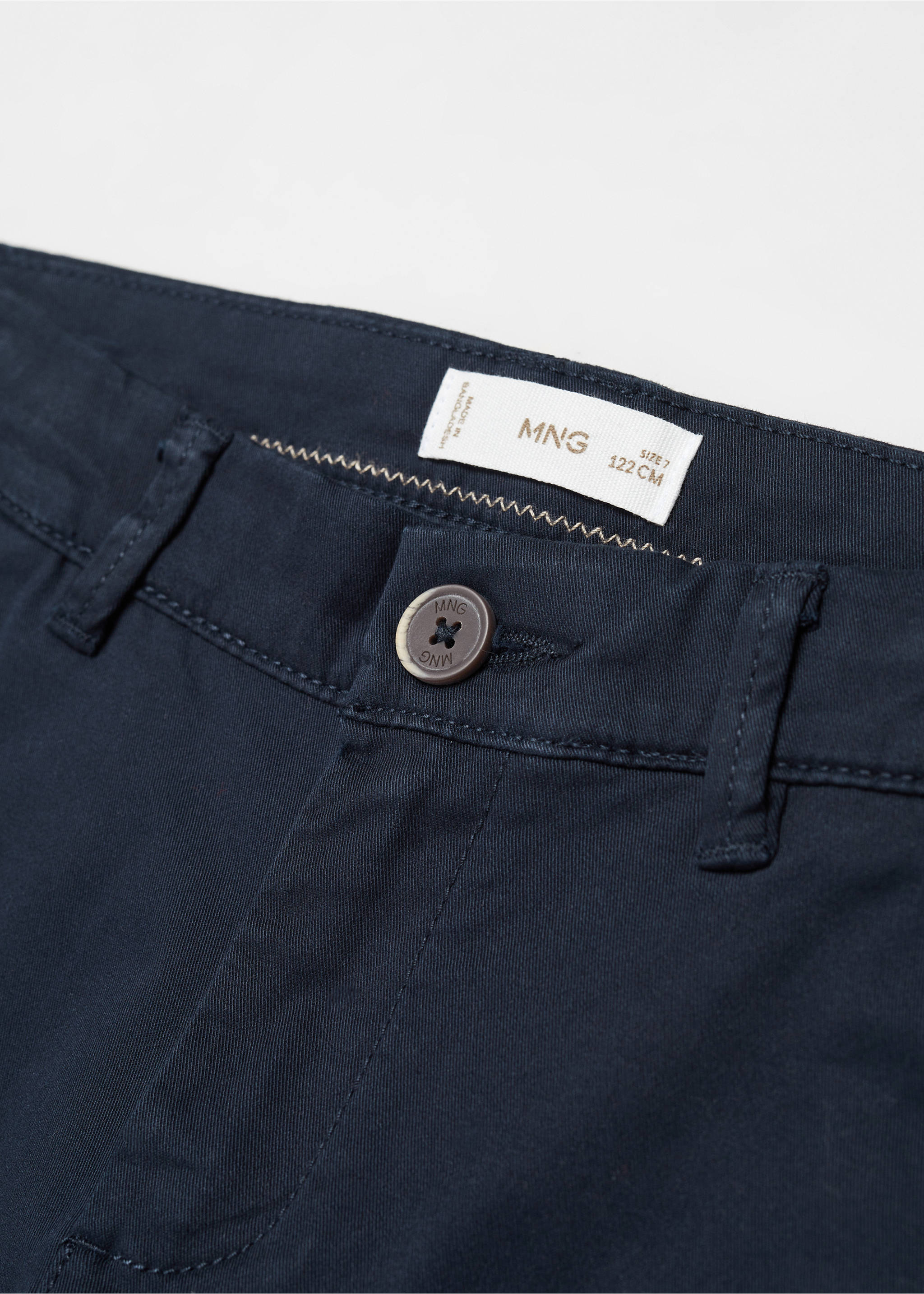 Pantalon chino coton - Détail de l'article 8, Bleu marine foncé. Ref: 67010662-00.