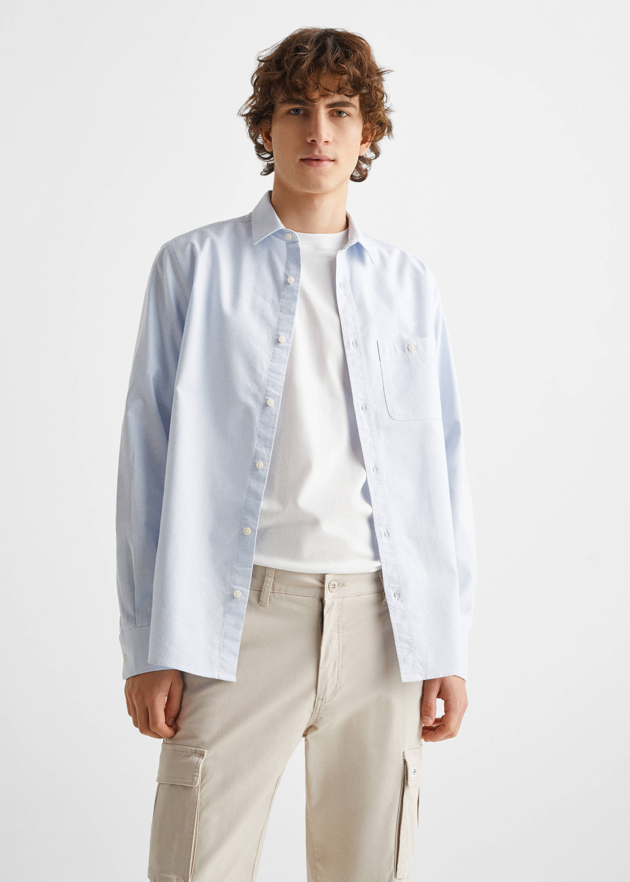 Cotton cargo trousers - Medium plane