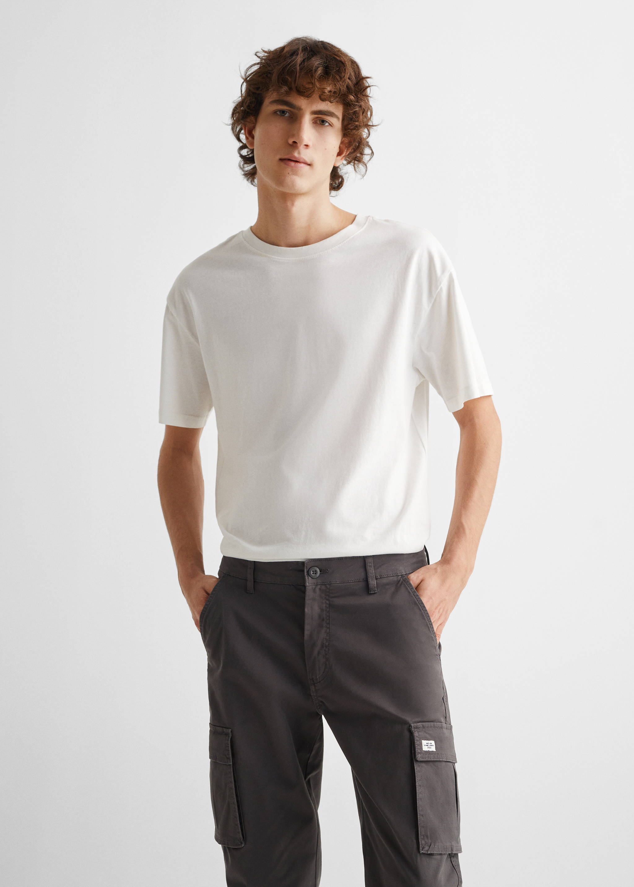 Cotton cargo trousers - Medium plane